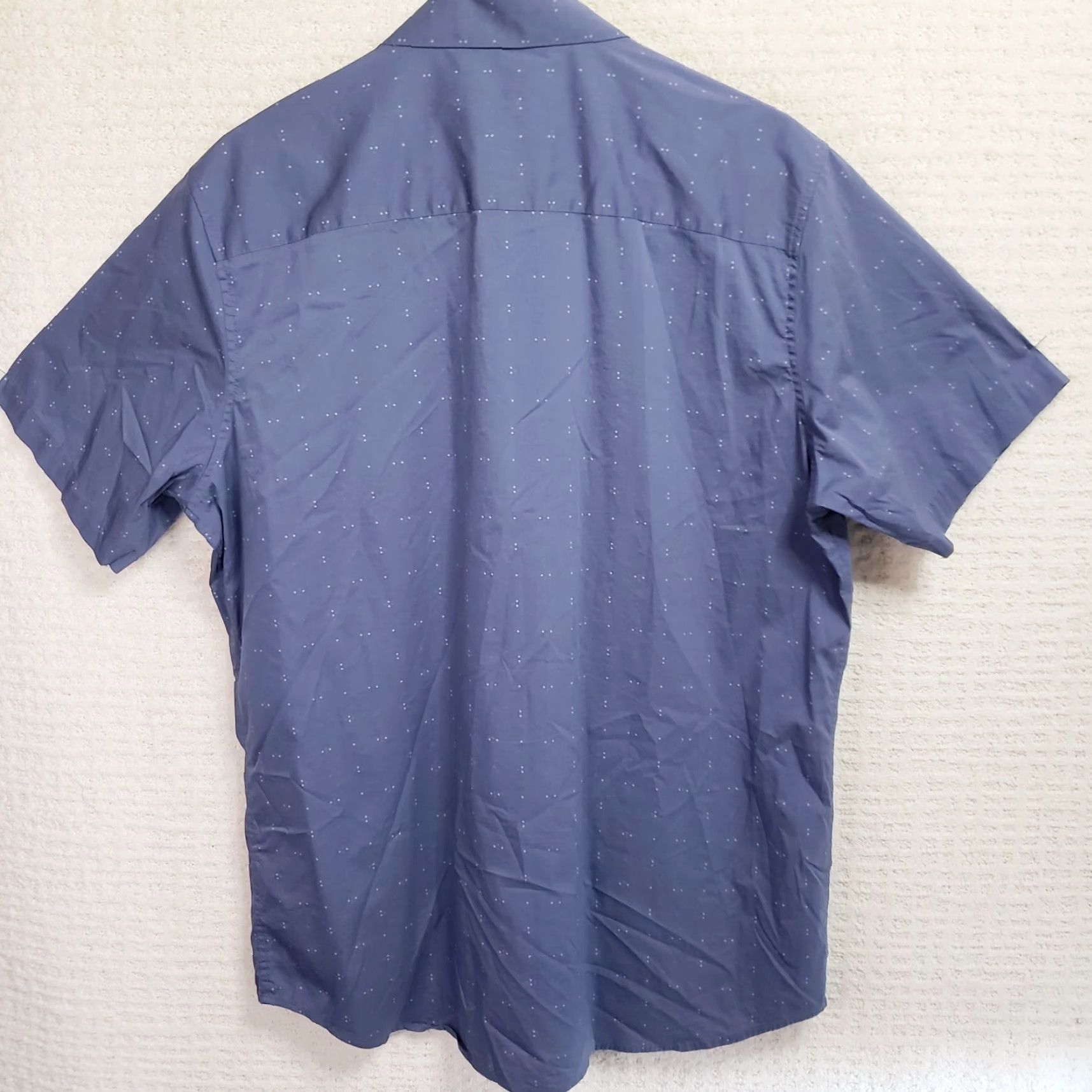 TravisMathew Travis Mathew Shirt Mens XL Blue Geometric Button-Up Short Sleeve Stretch Size US XL / EU 56 / 4 - 6 Thumbnail