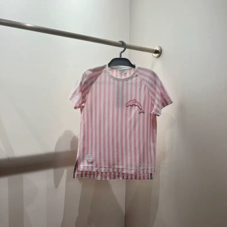 Thom Browne Thom Browne Dolphin Embroidered Striped Short Sleeve Size S / US 4 / IT 40 - 1 Thumbnail