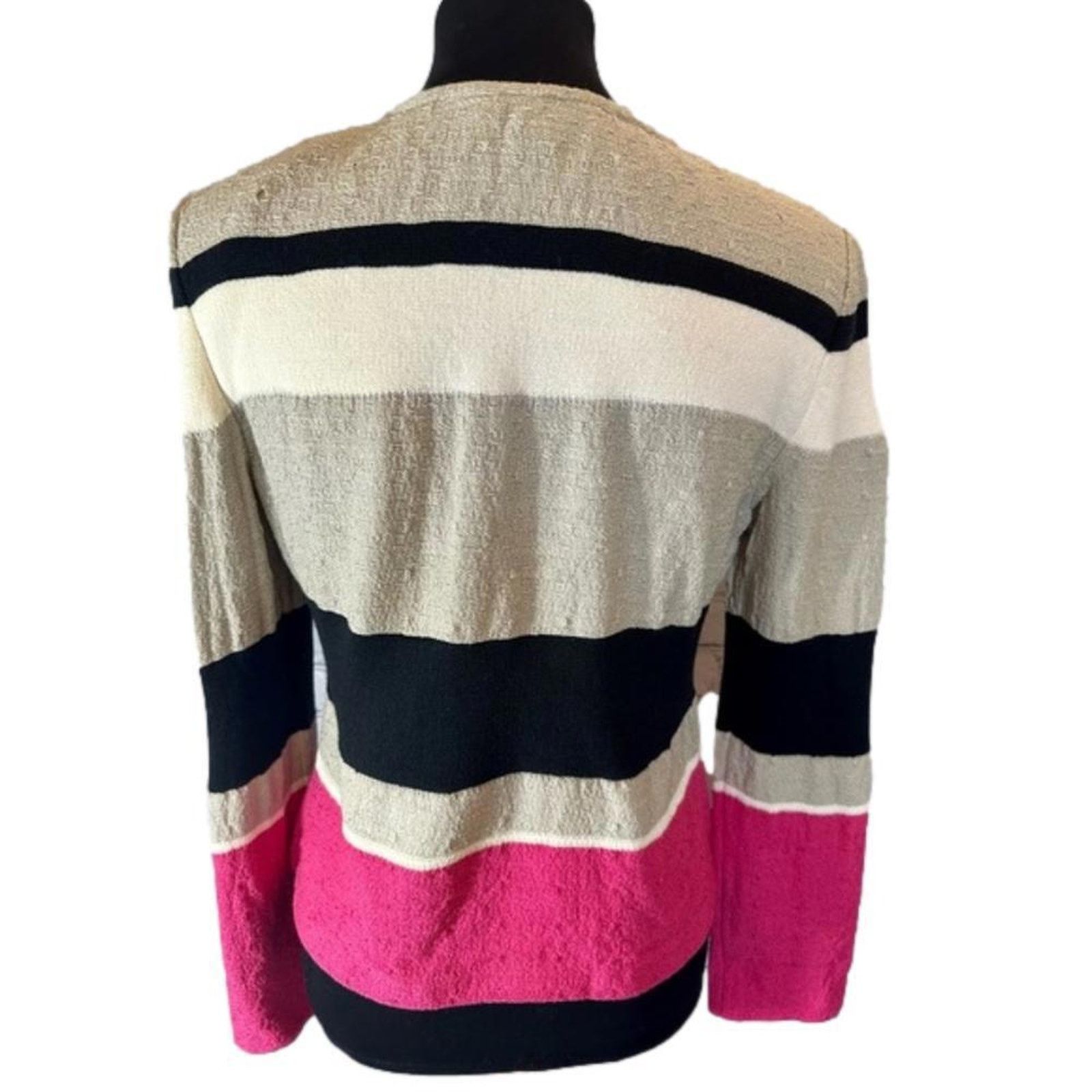 Andrew St. John St John Striped Cardigan Jacket Size M / US 6-8 / IT 42-44 - 3 Thumbnail