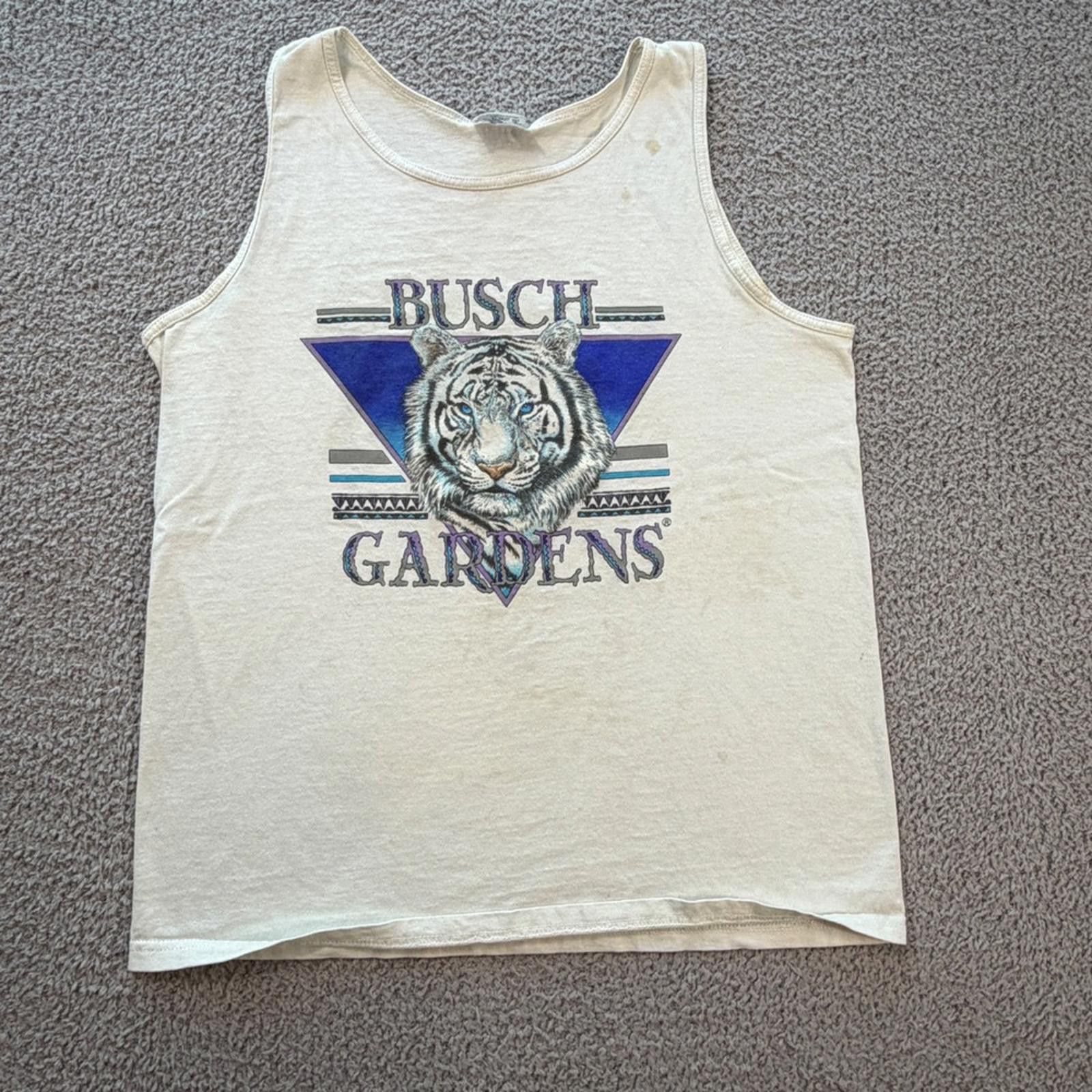 TEE JAYS Vintage 90s Busch Gardens Tiger Tank Top Made in USA Mens M Size US M / EU 48-50 / 2 - 1 Thumbnail