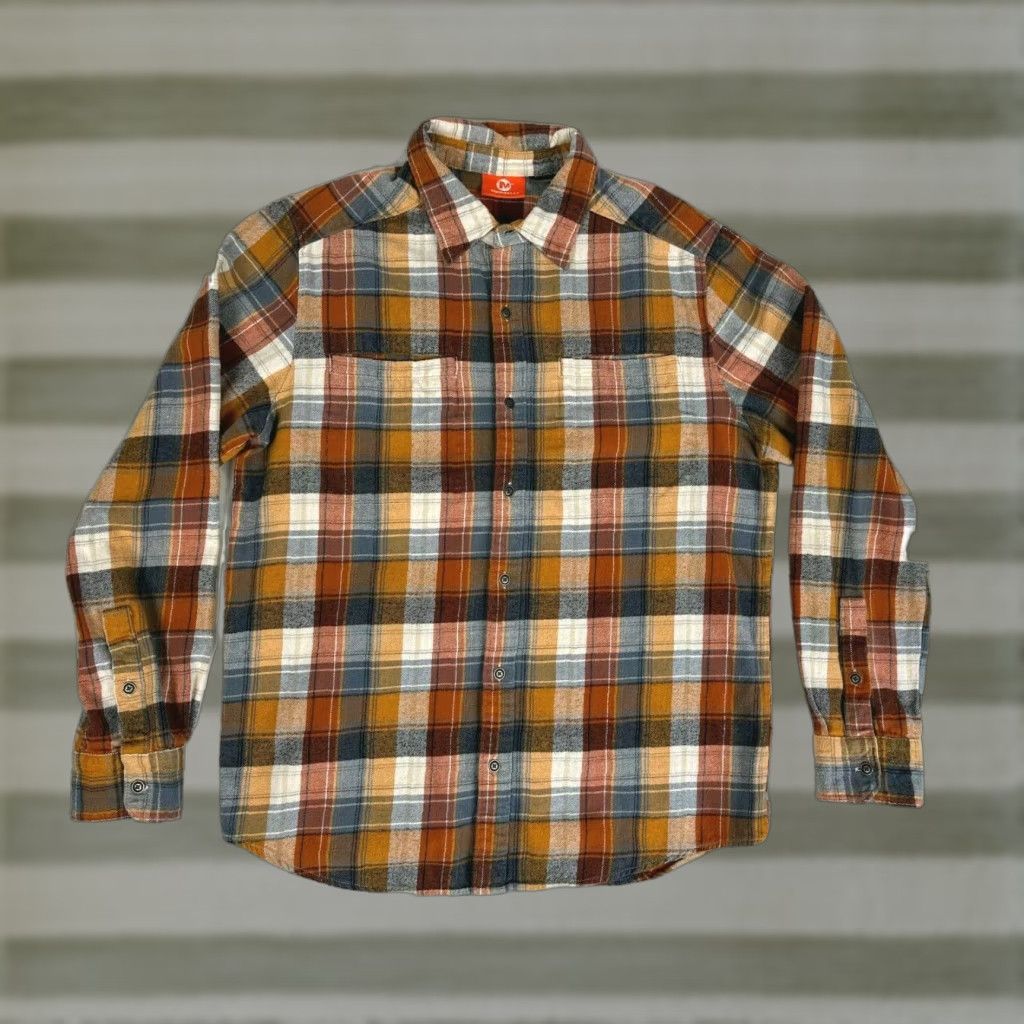 Merrell Merrell Button-Up Shirt Men's Flannel Plaid M Multicolor Cotton Long Sleeve Pockets Classic Outdoor Size US M / EU 48-50 / 2 - 1 Thumbnail