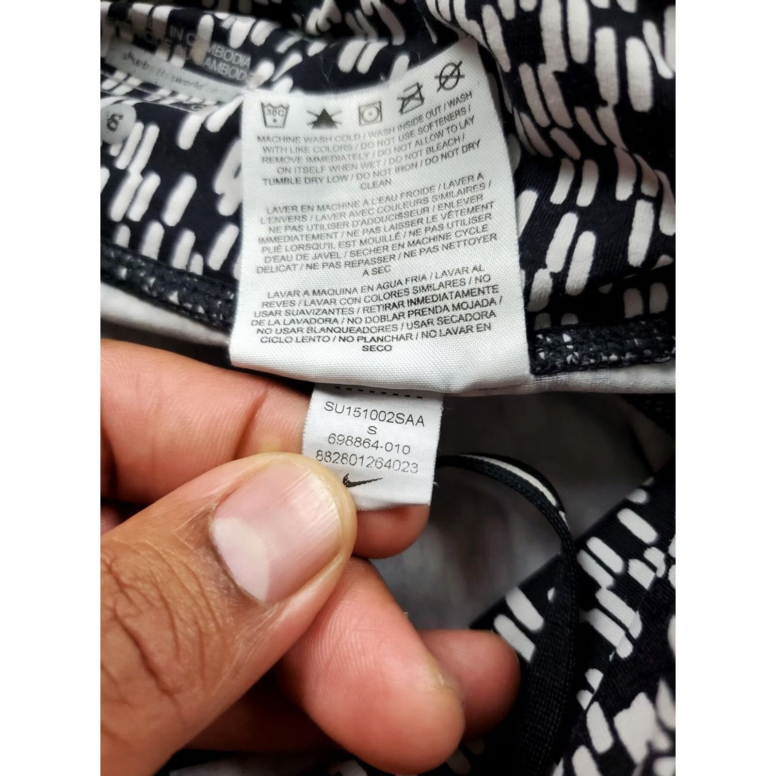 Nike Nike Dri-FIT Leggings Womens S Black White Stretch Ankle Running Yoga Gym Vented Trending activewear Womens Size 28" / US 6 / IT 42 - 6 Thumbnail