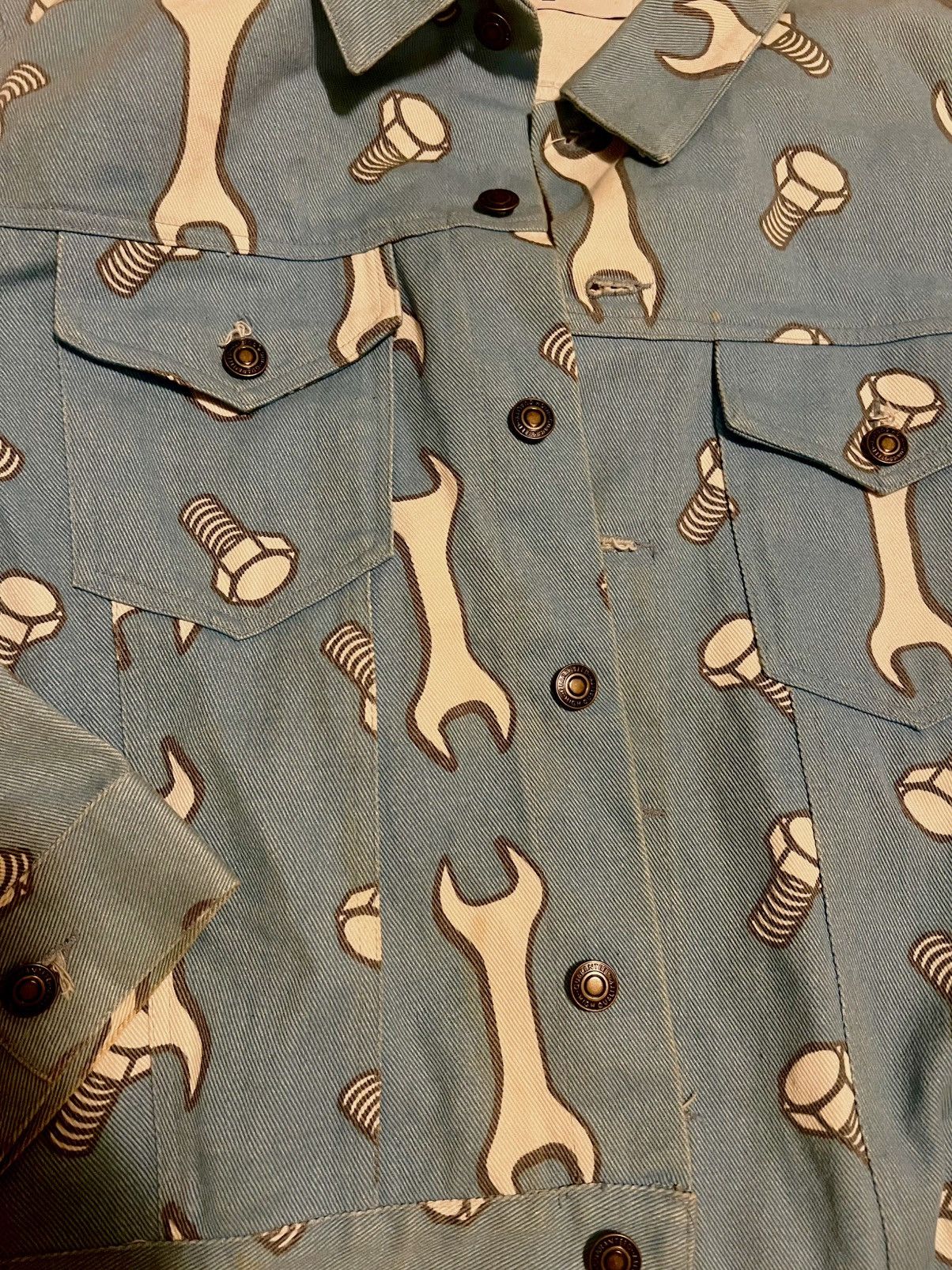Joyrich Rare Joyrich x Giza Wrench & Bolt Print Denim jacket Size US L / EU 52-54 / 3 - 4 Thumbnail