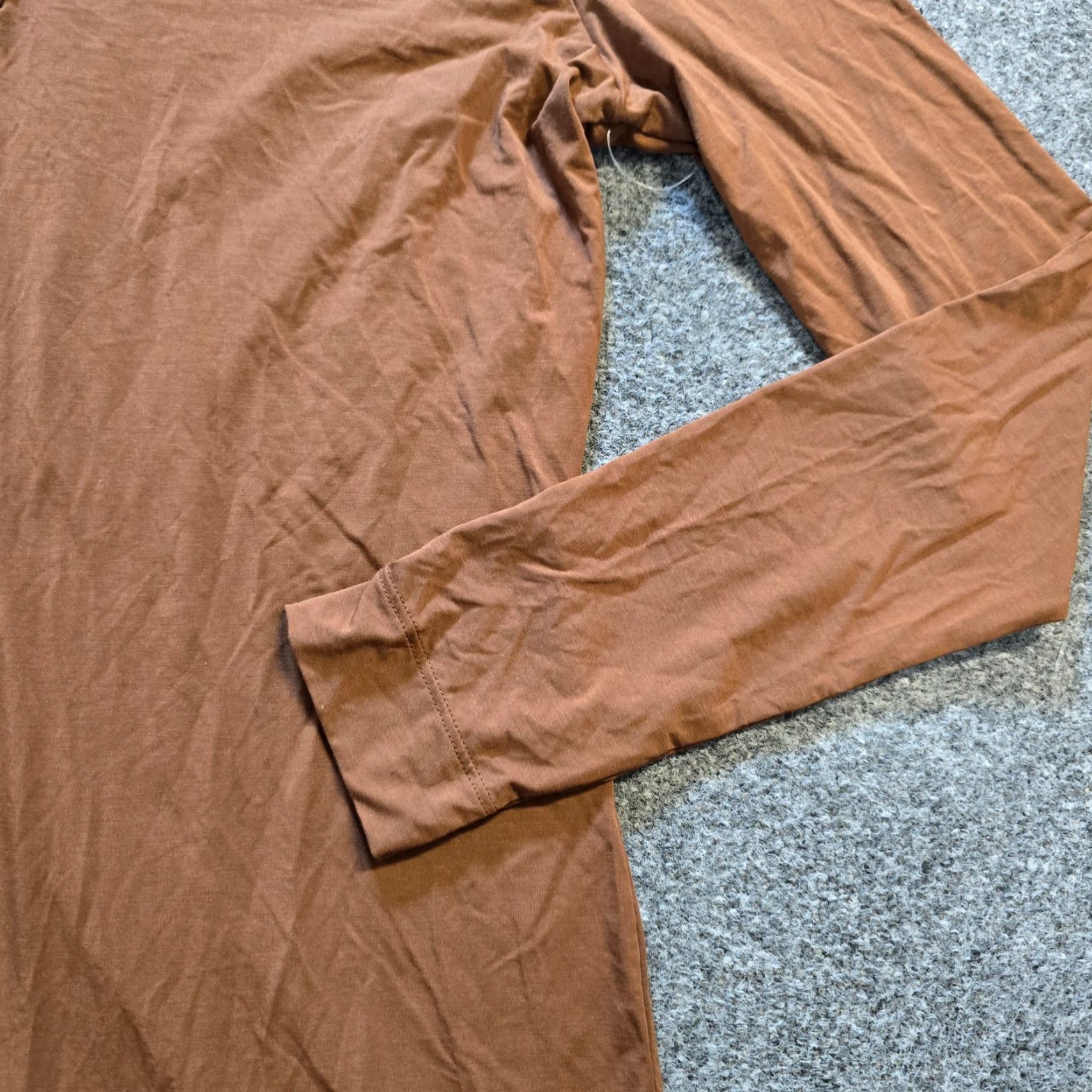 Commando Commando Top Womens Medium Brown Long Sleeve Stretch Casual Jersey V-Neck T-Shirt Regular Cap Sleeve - Womens Size M / US 6-8 / IT 42-44 - 3 Thumbnail