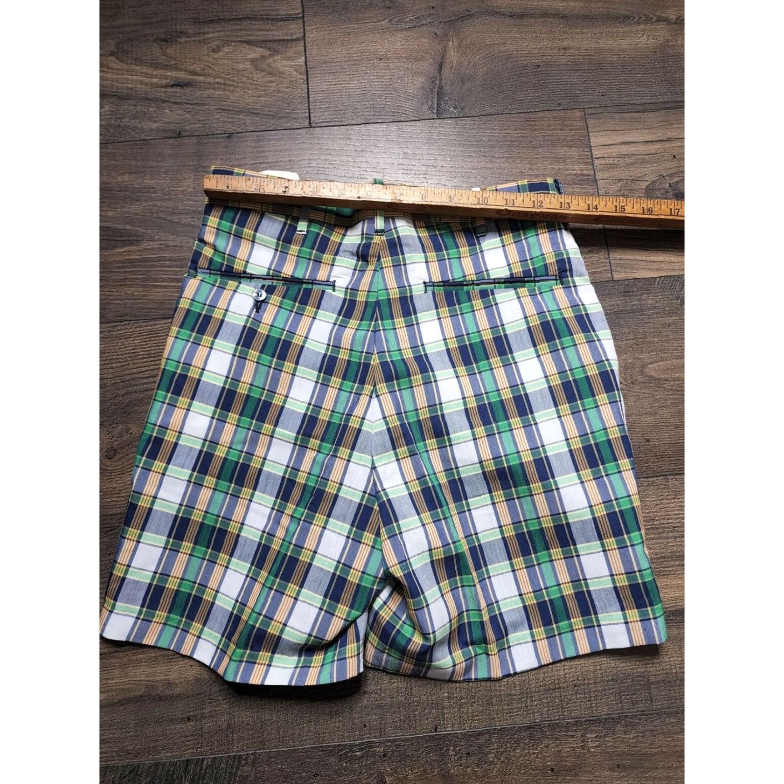 Vintage VINTAGE Tailfeathers by Spencer Golf Chino Shorts Mens 26 NOS Preppy Plaid Green 1960s Size US 26 / EU 42 - 4 Thumbnail