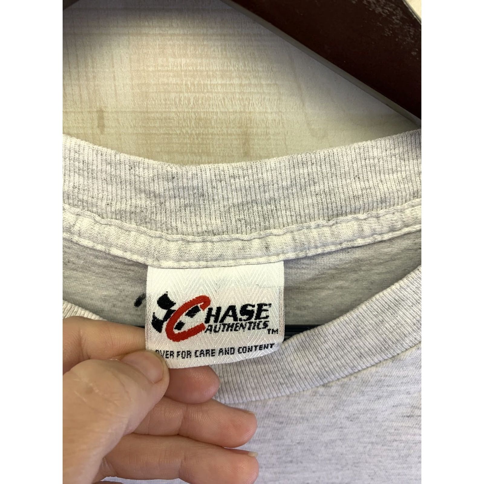 Chase Authentics Vintage 1990s Dale Earnhardt Nascar Patch Work Graphic Gray Mens Womens Unisex T-Shirt L XS/S Short Sleeve Shirt Size US L / EU 52-54 / 3 - 3 Thumbnail