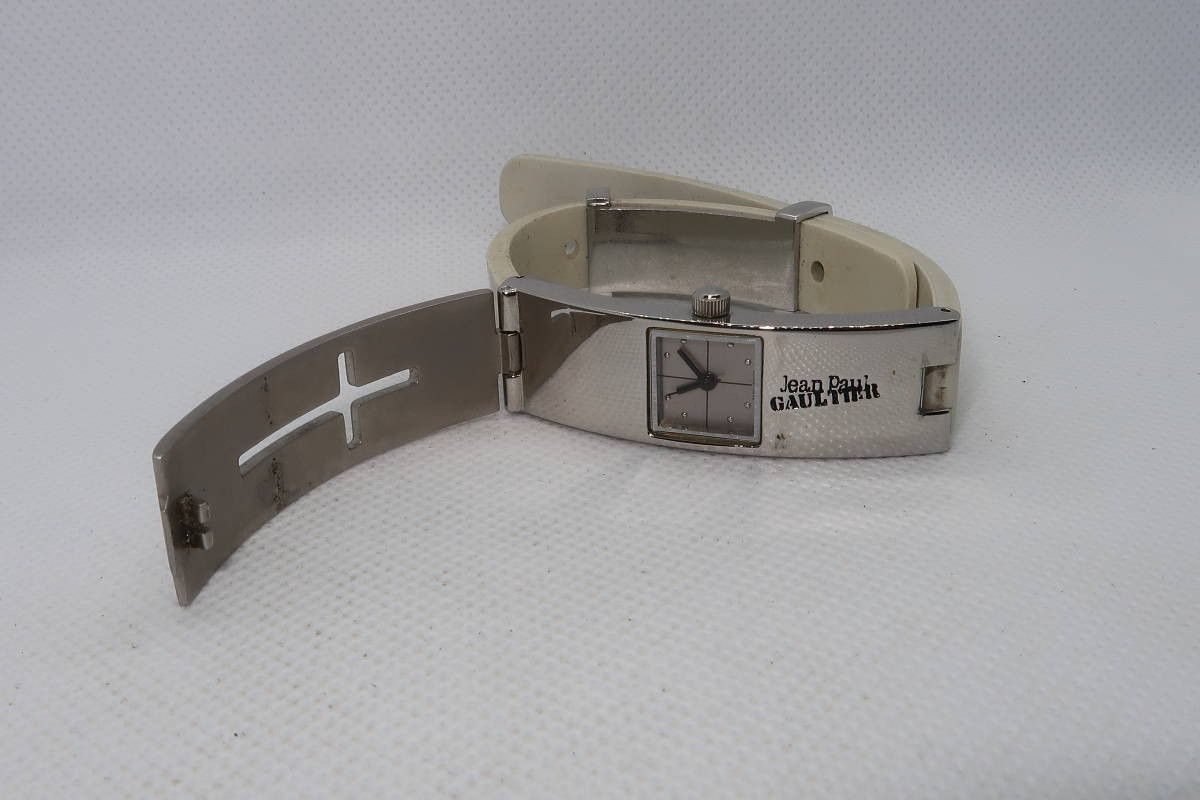 Pre-owned Jean Paul Gaultier Trompe-l'œil Watch Bracelet In Silver
