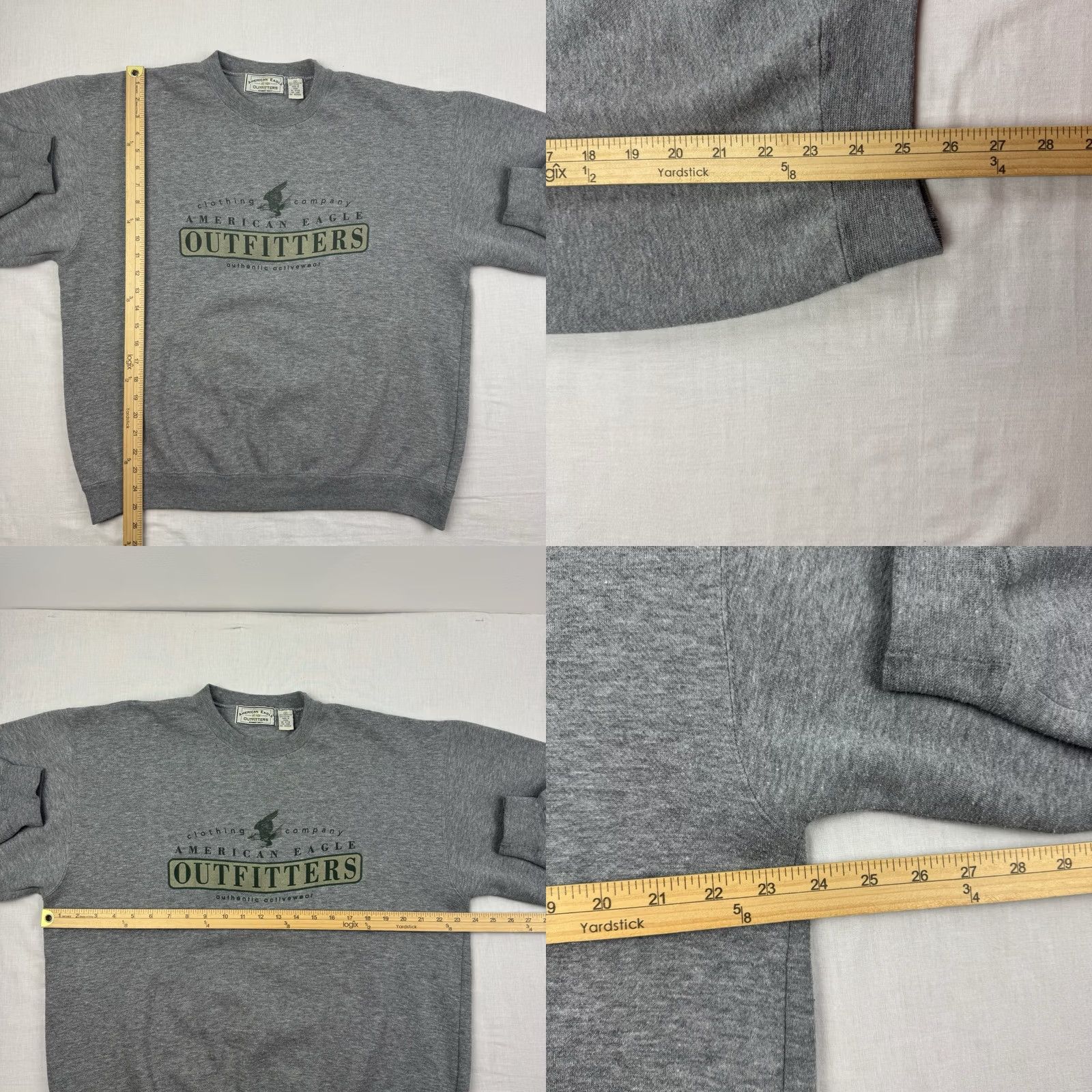 American Eagle Outfitters VINTAGE American Eagle Sweatshirt Shirt Adult Medium Gray 90s Y2K Pullover Crew Neck Long Sleeve Solid Mens Size US M / EU 48-50 / 2 - 8 Thumbnail