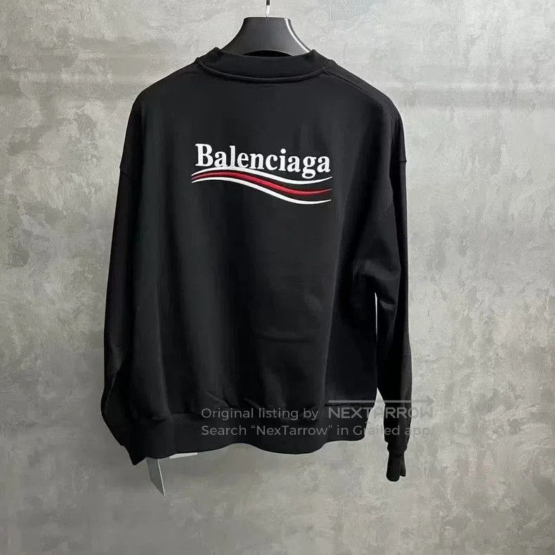Balenciaga Balenciaga Black Logo Embroidered Sweatshirt. Size US XS / EU 42 / 0 - 2 Thumbnail