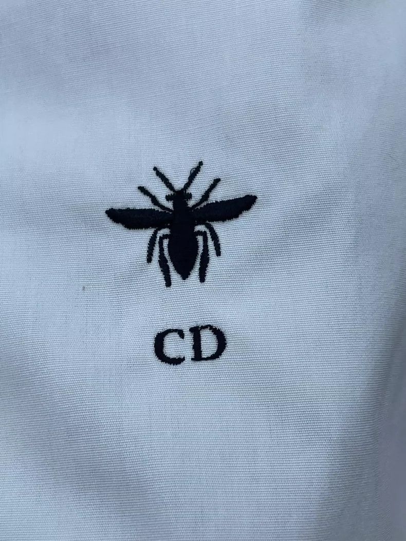 Dior Dior Embroidered bee mesh transparent stitching shirt 2504- Size XXS / US 00 / IT 34 - 3 Thumbnail