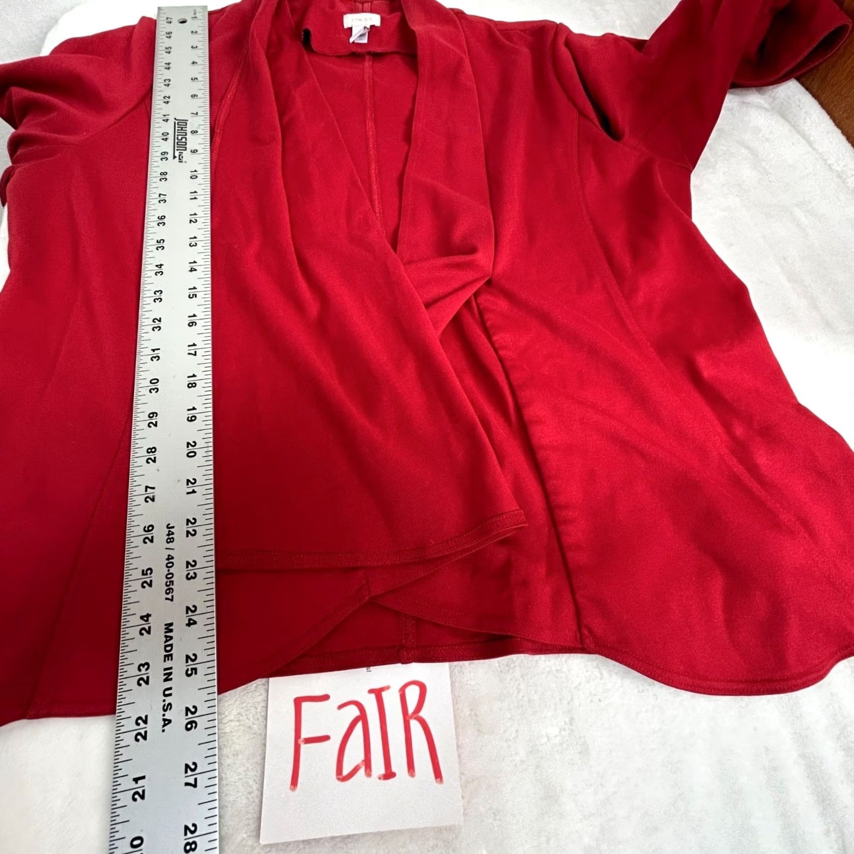Vintage Chico's Womens Red Cardigan Blazer Sweater Size 3 Stretch Knit Open Drape Front Size XS / US 0-2 / IT 36-38 - 7 Thumbnail