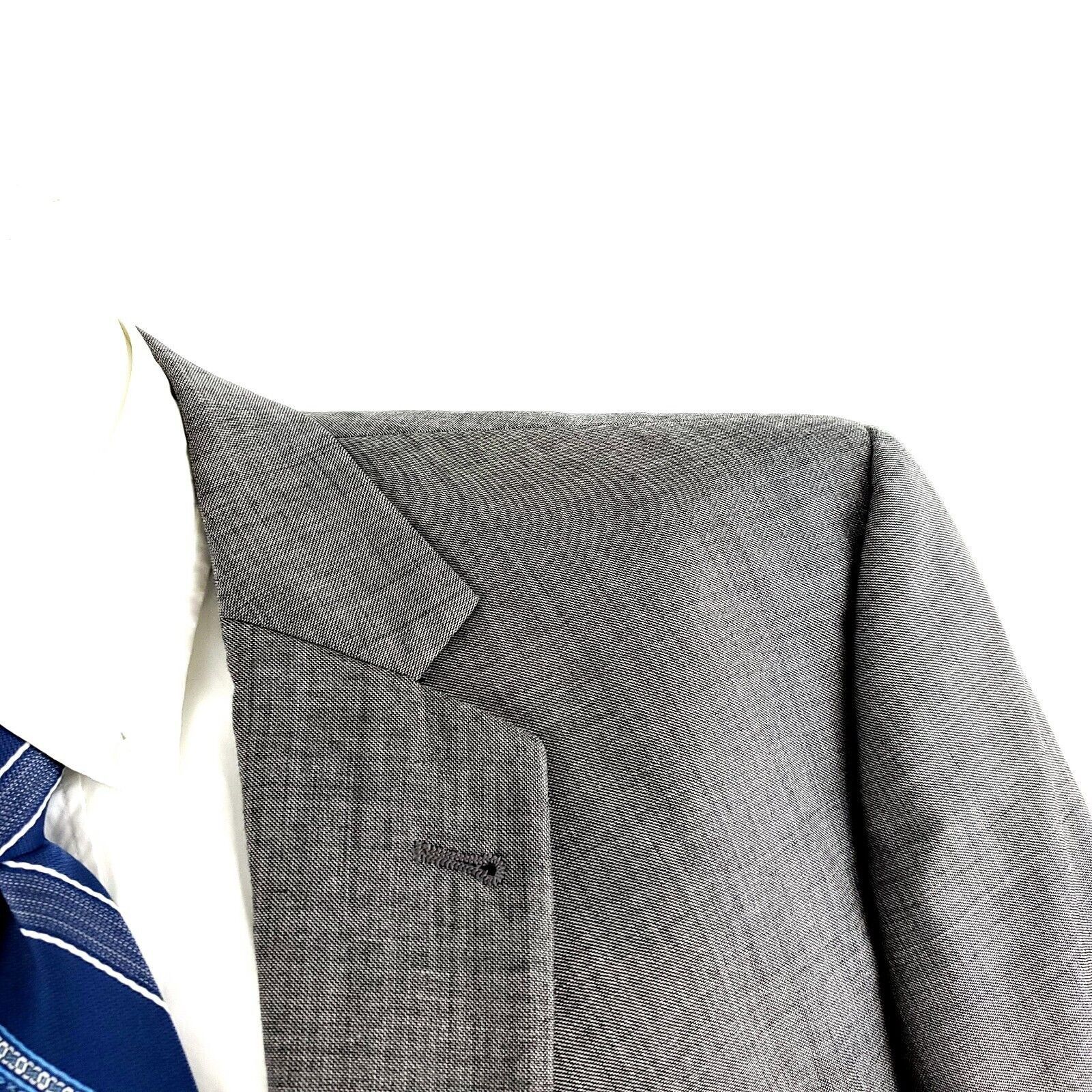 Joseph Abboud Joseph Abboud Tellegno 1900 Super 120s Wool 2 Button Blazer Size 44R - 2 Thumbnail
