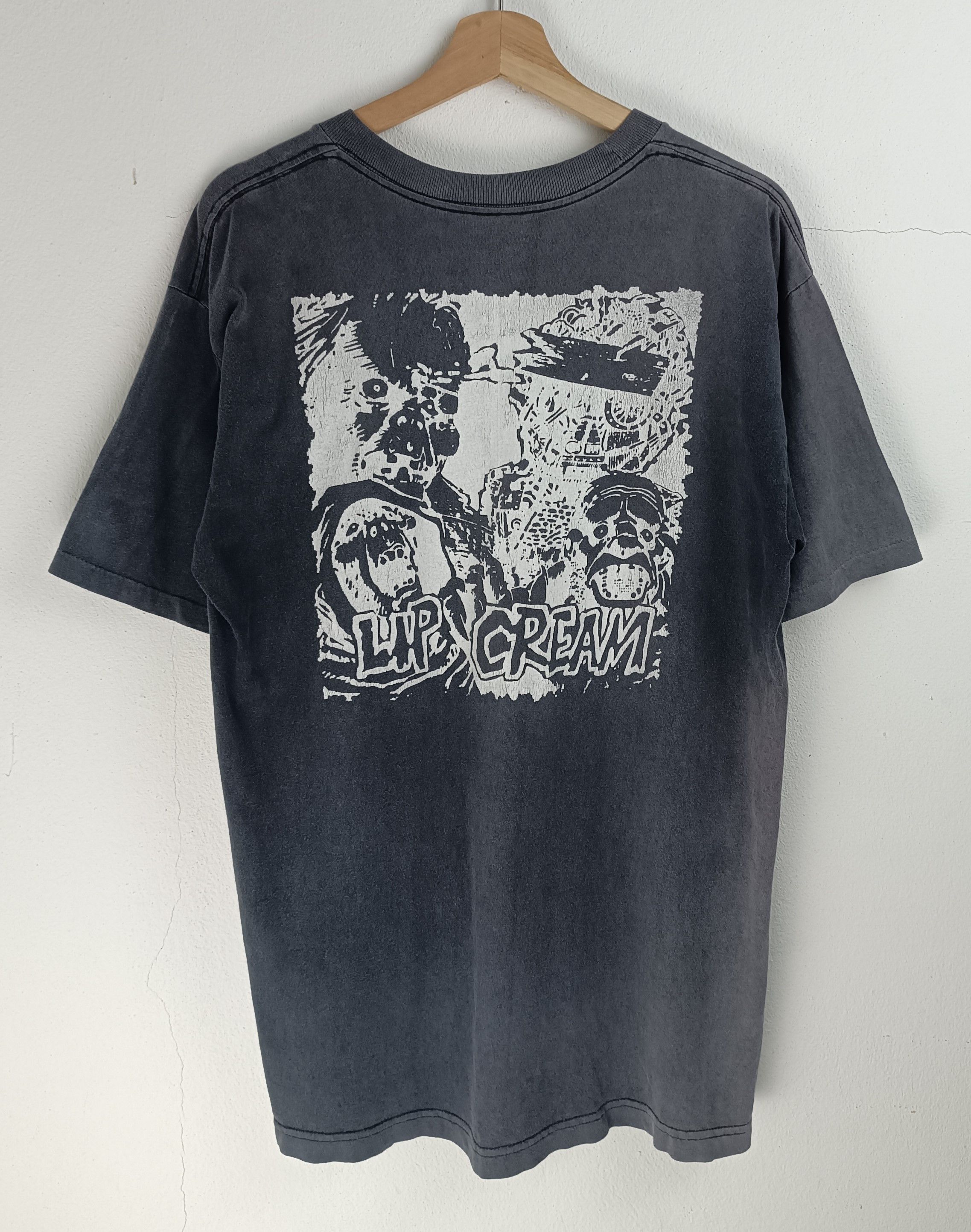THRASHED FADED VINTAGE 90'S LIP CREAM JP THRASH HARCORE PUNK