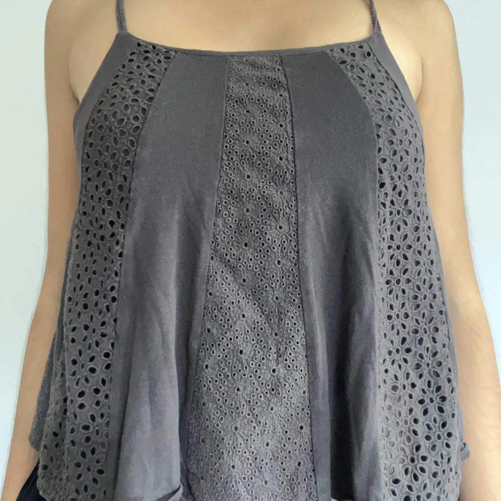 Other Grey lace eyelet tank top #eyelet #lace Size S / US 4 / IT 40 - 6 Thumbnail