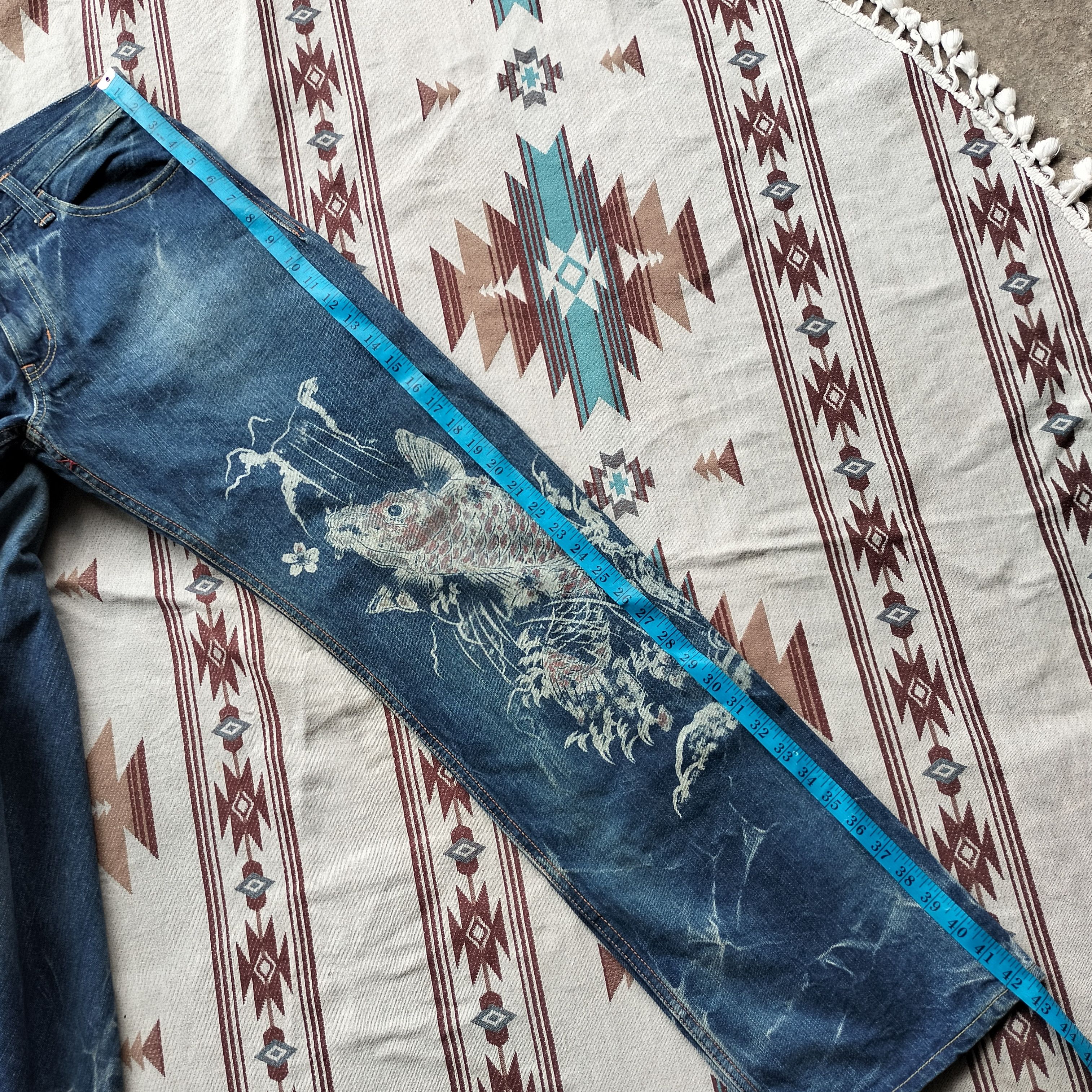 Sugar Cane Vintage japan koi art marble denim Size US 32 / EU 48 - 15 Thumbnail
