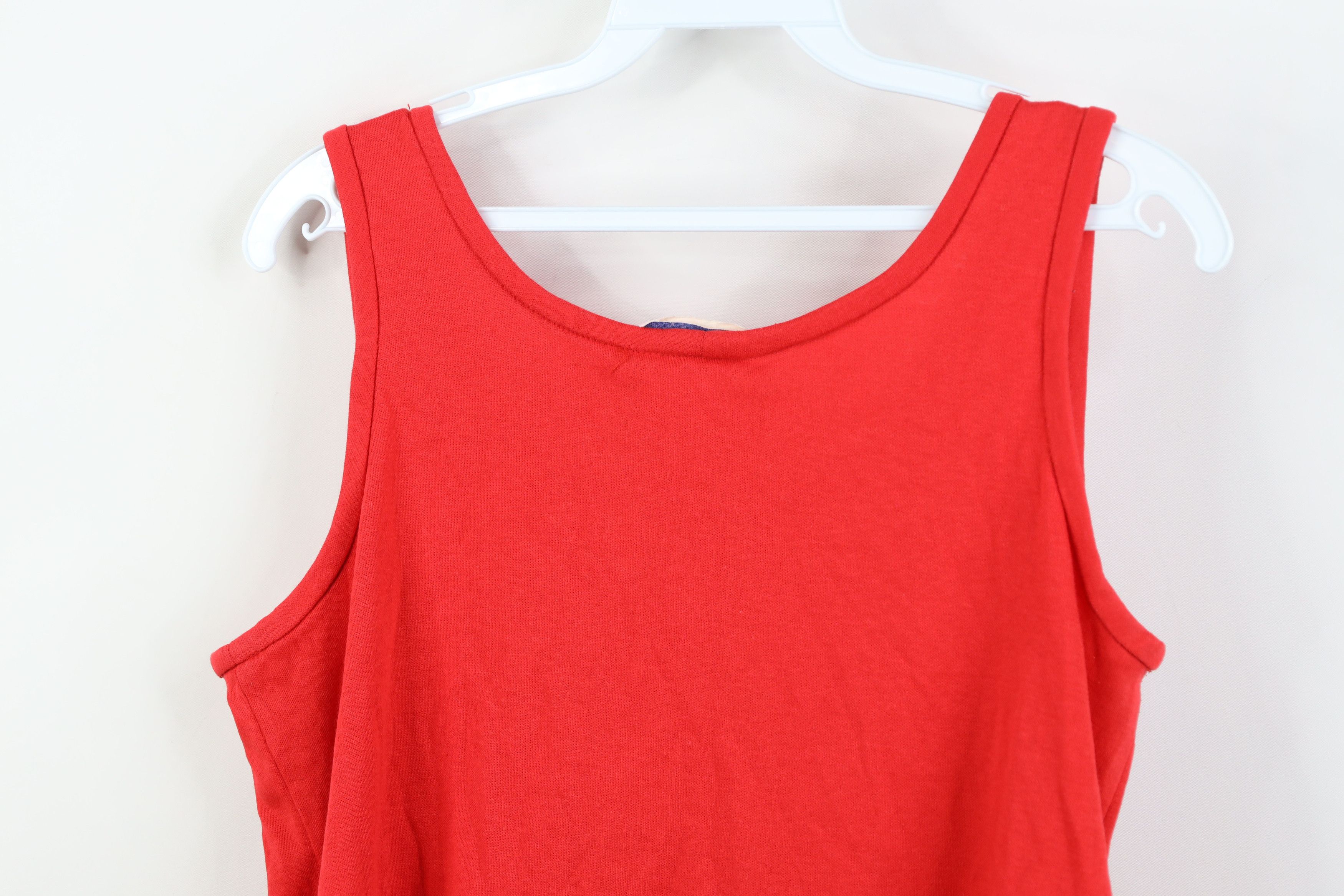 Vintage Vintage 70s Streetwear Blank Knit Tank Top T-Shirt Red USA Size XS / US 0-2 / IT 36-38 - 12 Thumbnail