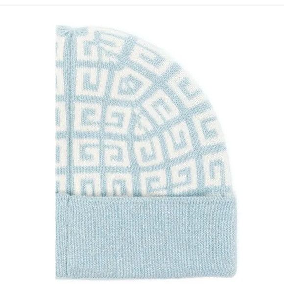 Givenchy Givenchy Light Blue Patterned Beanie Size ONE SIZE - 2 Thumbnail
