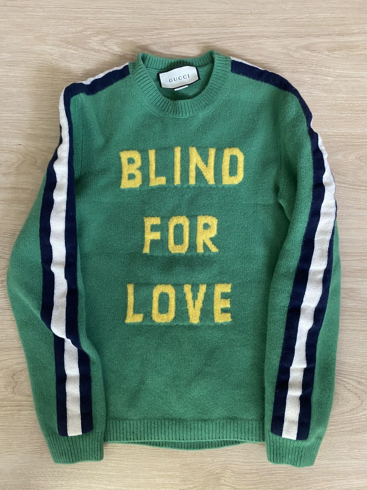 MOCO　GUCCI BLIND FOR LOVE トレーナー 6 Gucci Blind For Love intarsia sweater - Blue | 496686X9I824166