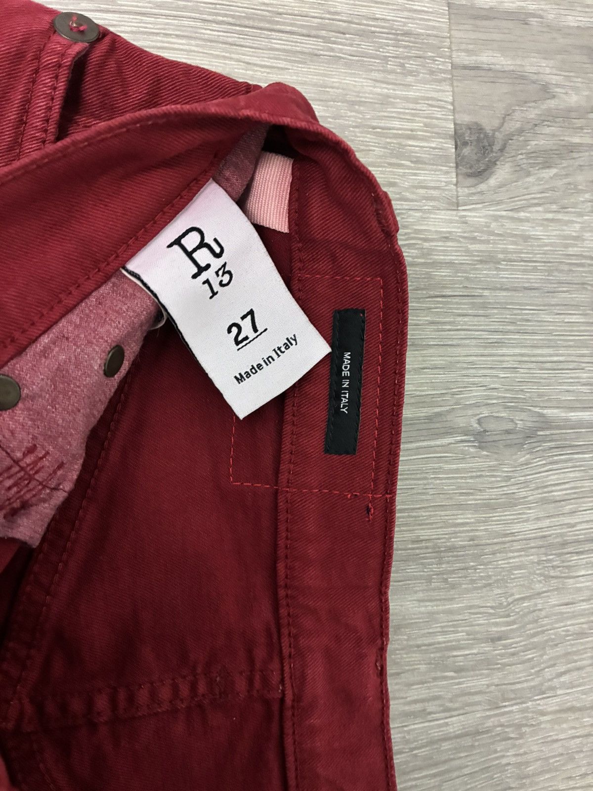 R13 Jane Jean Vivid Red Stretch 27 Size 27" / US 4 / IT 40 - 10 Thumbnail