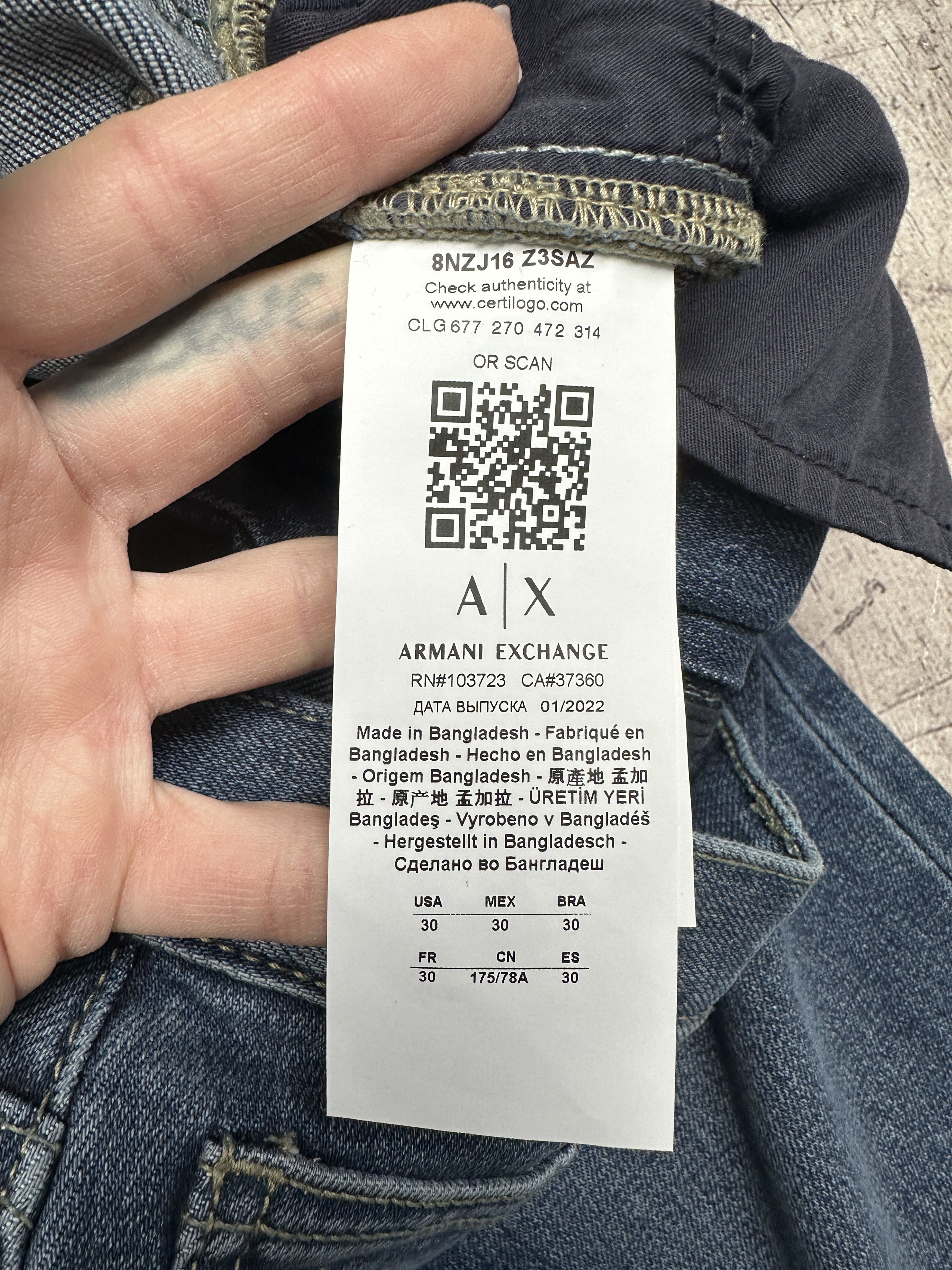 Armani Exchange Armani Exchange Mens Denim Pants Jeans Size US 30 / EU 46 - 8 Thumbnail