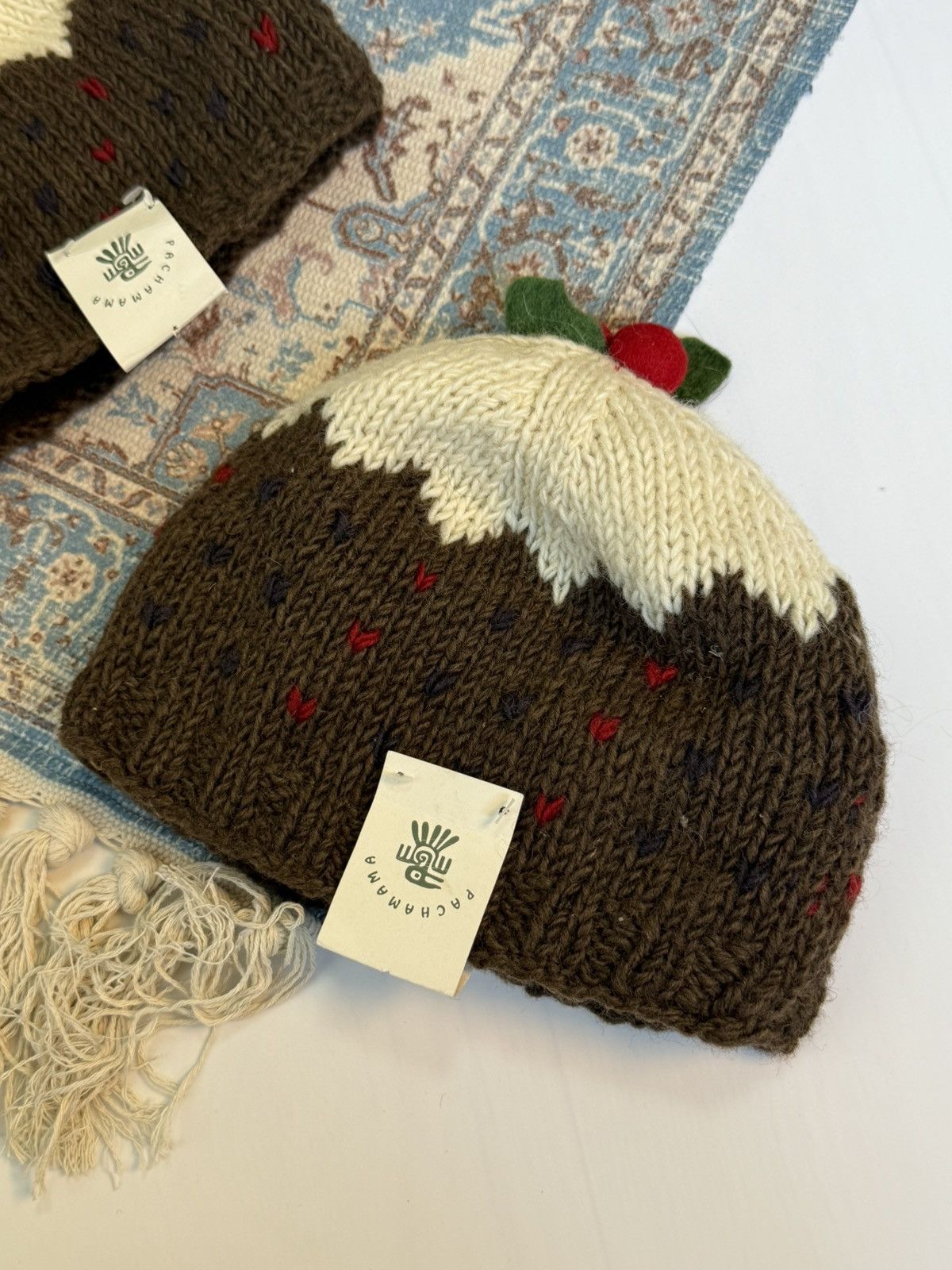 Handmade Pachamama Christmas Pudding Wool Hat X2 Size ONE SIZE - 2 Thumbnail