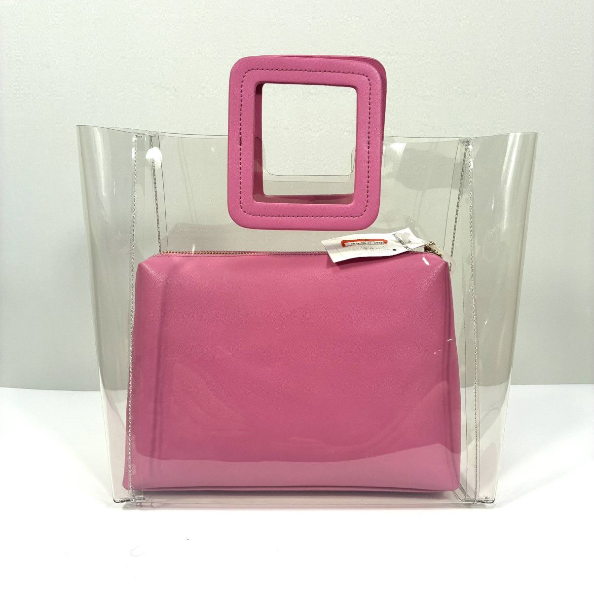 Staud Staud Shirley Transparent Handbag Tote Leather Clear Pink Size ONE SIZE - 4 Thumbnail