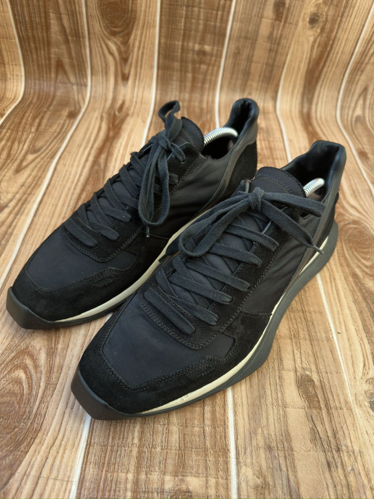 Rick Owens Rick Owens Ss19 Vintage Runner Black Low top Sneaks Size US 10 / EU 43 - 1 Thumbnail