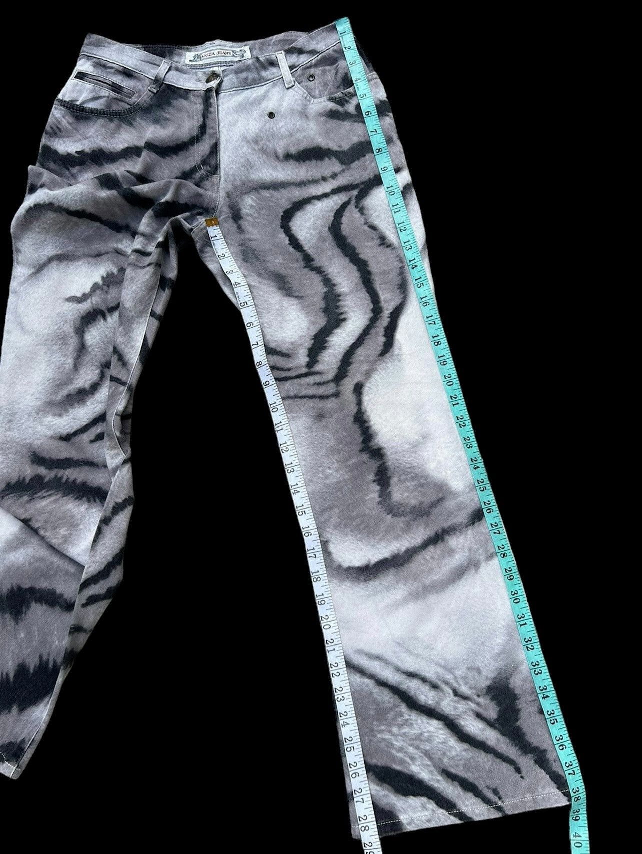 Krizia Uomo Vintage 90s KRIZIA JEANS Tiger Camouflage Women Flare Jeans Size 27" / US 4 / IT 40 - 5 Thumbnail