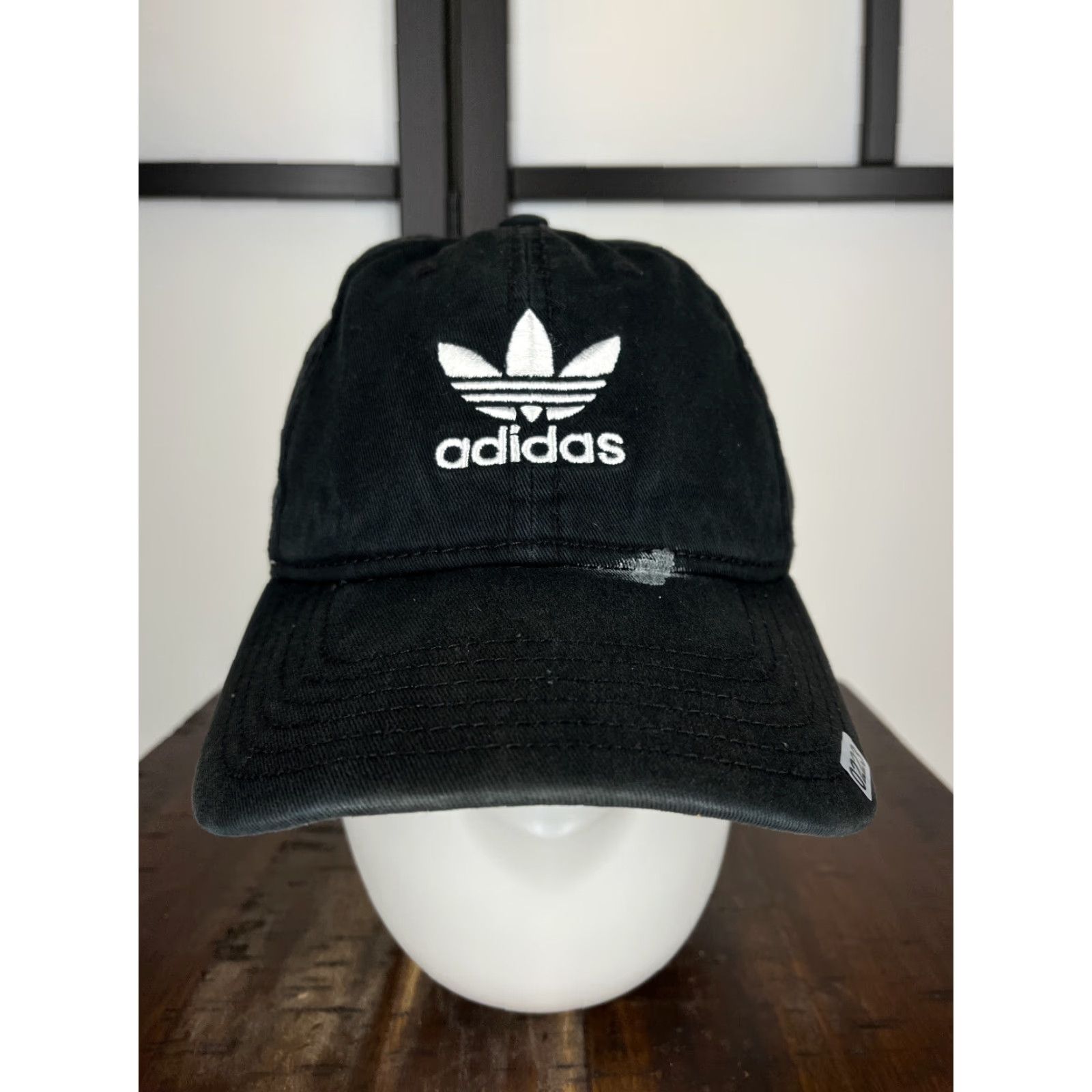 Adidas Adidas Hat Cap Strap Back Womens One Size Black Embroidered 3 Stripes Cotton Size ONE SIZE - 2 Thumbnail