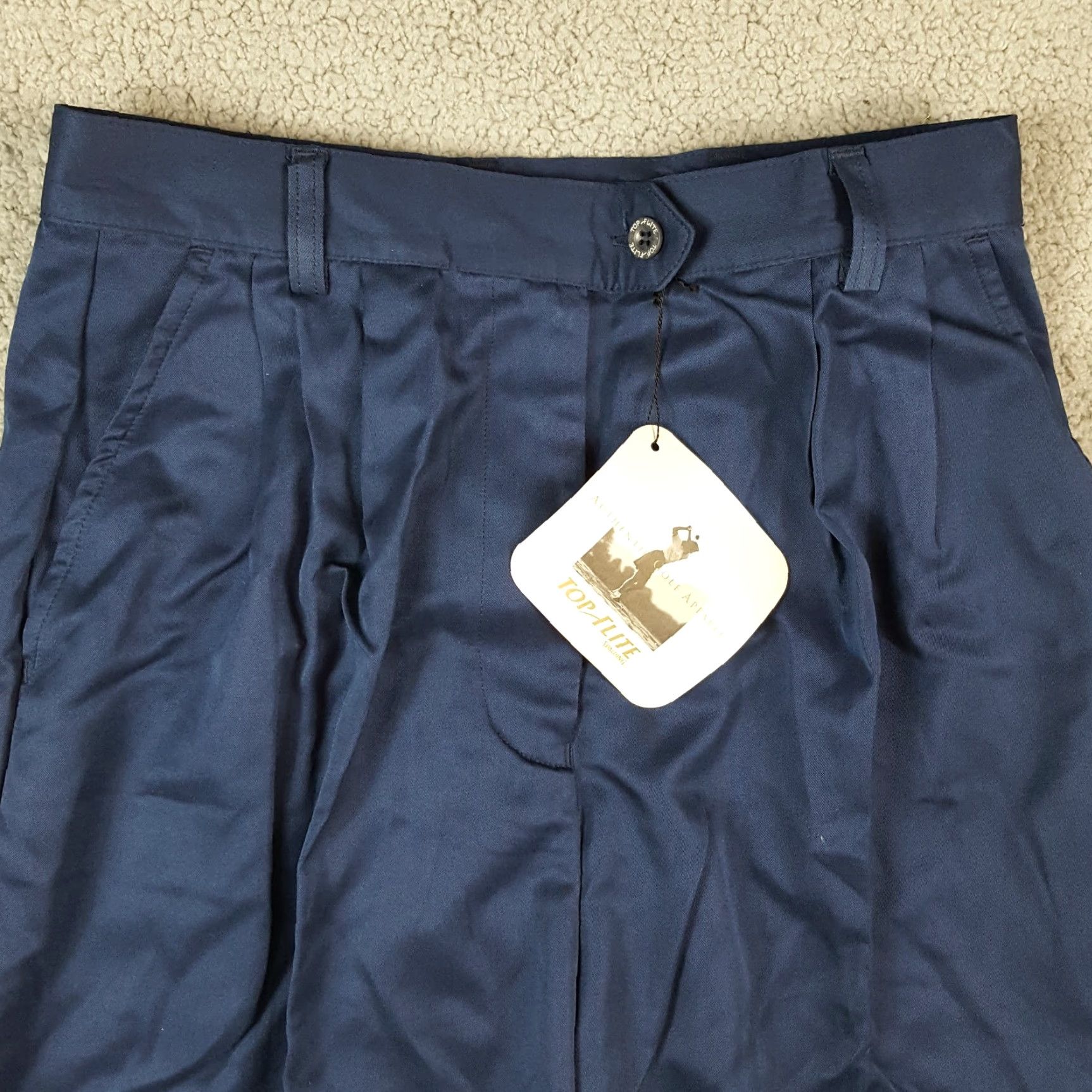Spalding VINTAGE Spalding Relaxed Fit Pleated Front Preppy Golf Size 12 High Waist Navy Blue Chino Shorts Women 12 Navy Blue Chino Shorts Size 34" / US 12 / IT 48 - 2 Thumbnail