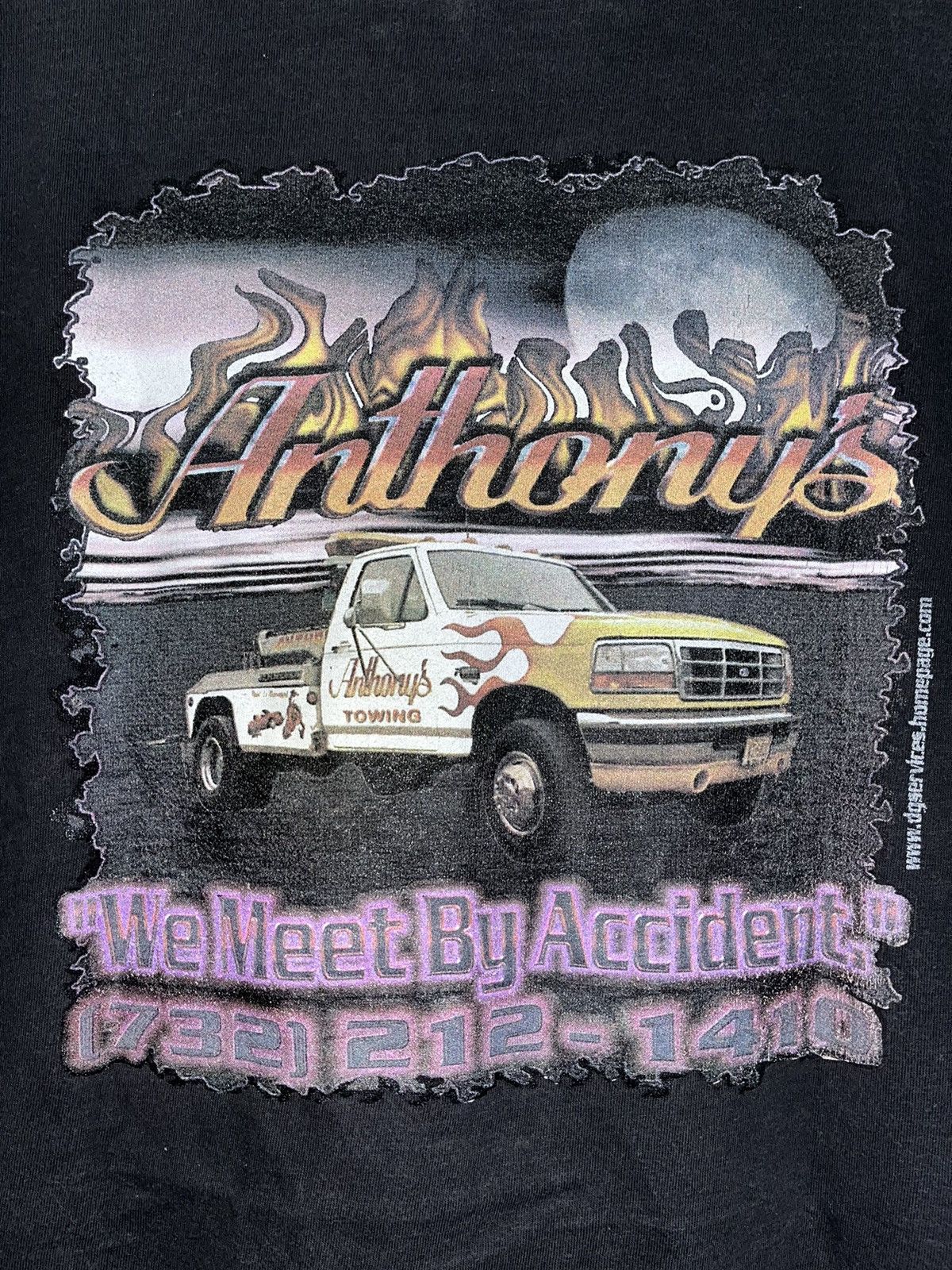 Vintage Crazy Vintage Y2K Faded Thrashed Skater Truck Flames ERD Tee Size US XL / EU 56 / 4 - 4 Thumbnail