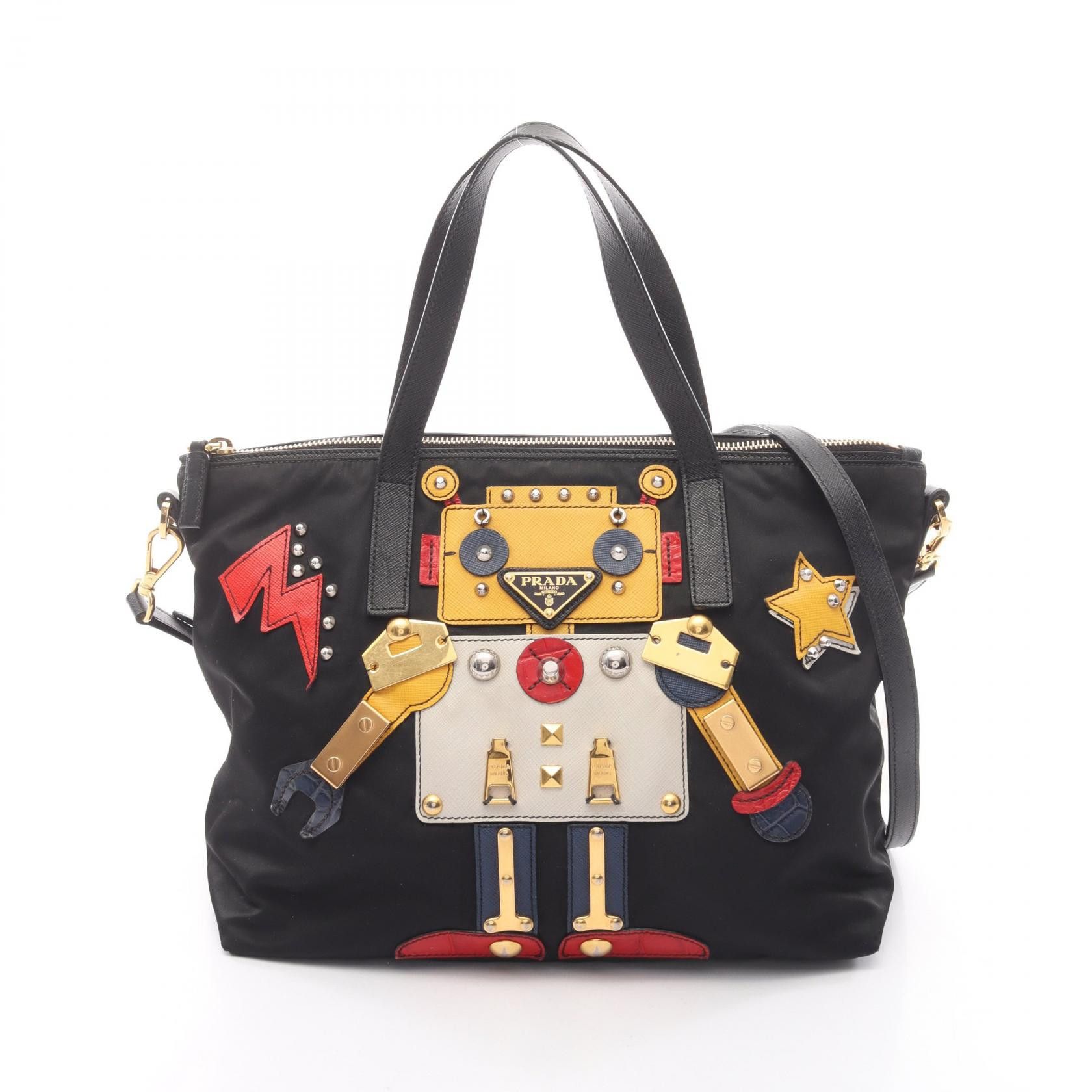 Prada Prada Prada Nylon Saffiano Leather Tote Bag Textile Tote Bag DUTY FREE for USA Size ONE SIZE - 1 Thumbnail