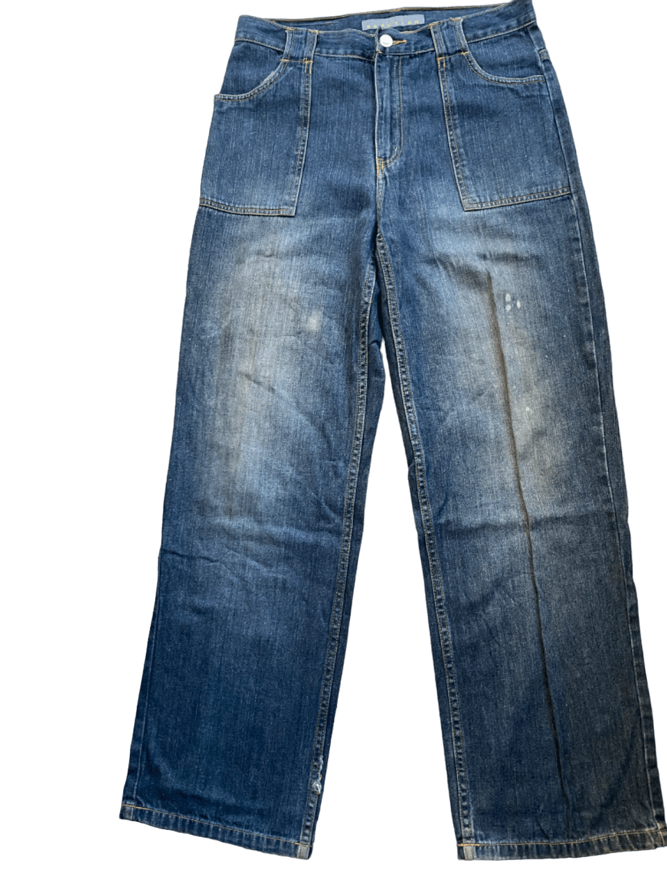 Designer × Kenneth Cole Distressed Carpenters Kenneth Cole Baggy Wide Leg Jeans Size US 30 / EU 46 - 2 Thumbnail