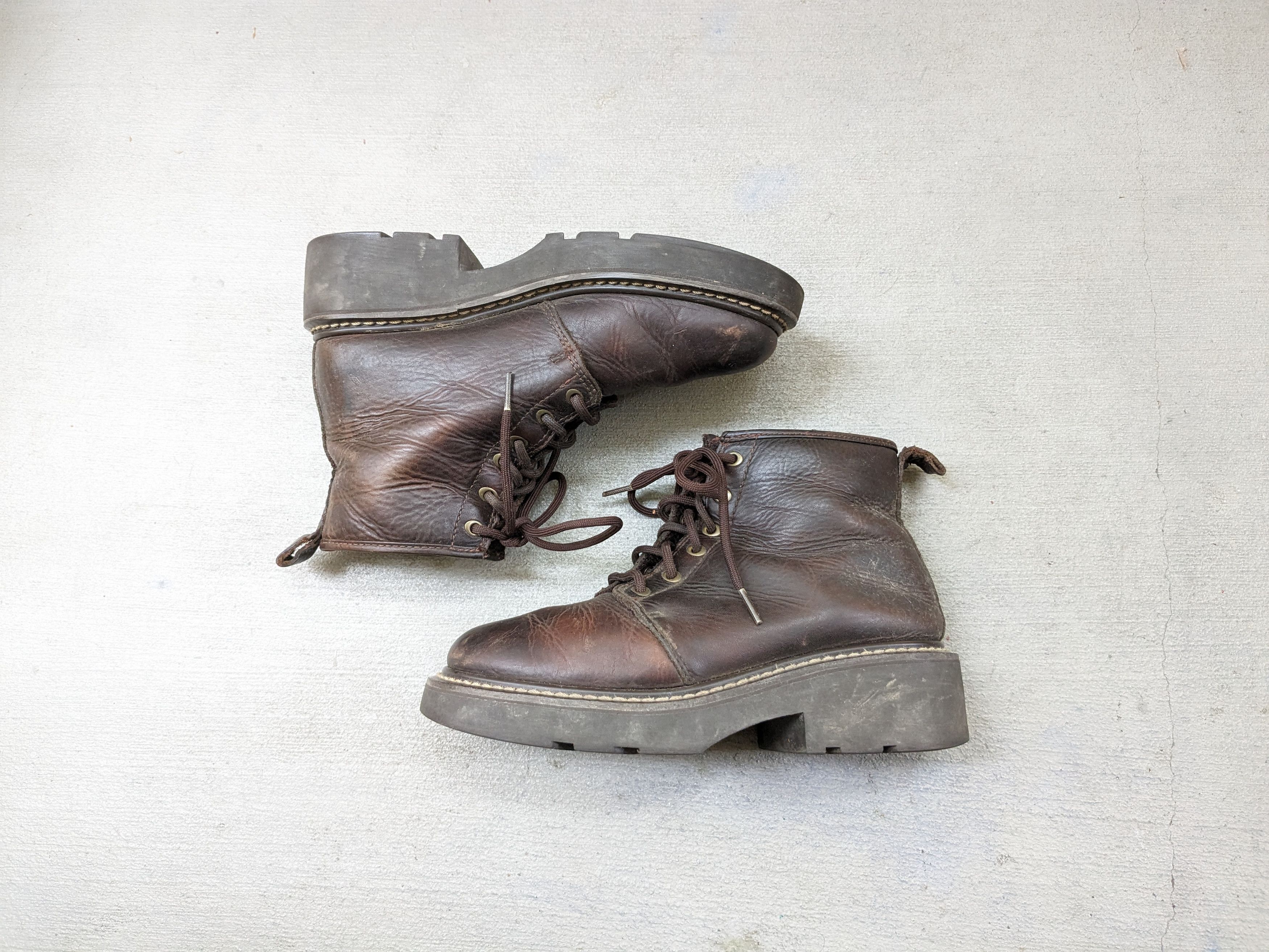 Genuine Leather American Eagle Boots Brown 7.5 Leather Chunky Rubber Y2K Size US 7.5 / EU 40-41 - 1 Thumbnail