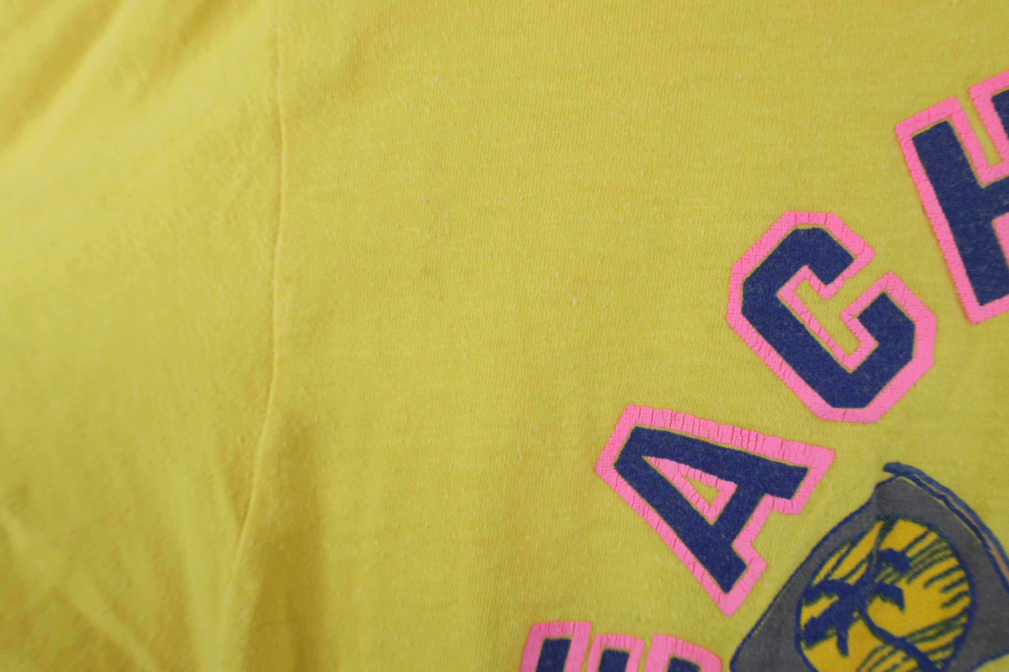 Vintage Vintage 80s 90s Streetwear Monster Surfing T-Shirt Yellow Size US S / EU 44-46 / 1 - 10 Thumbnail