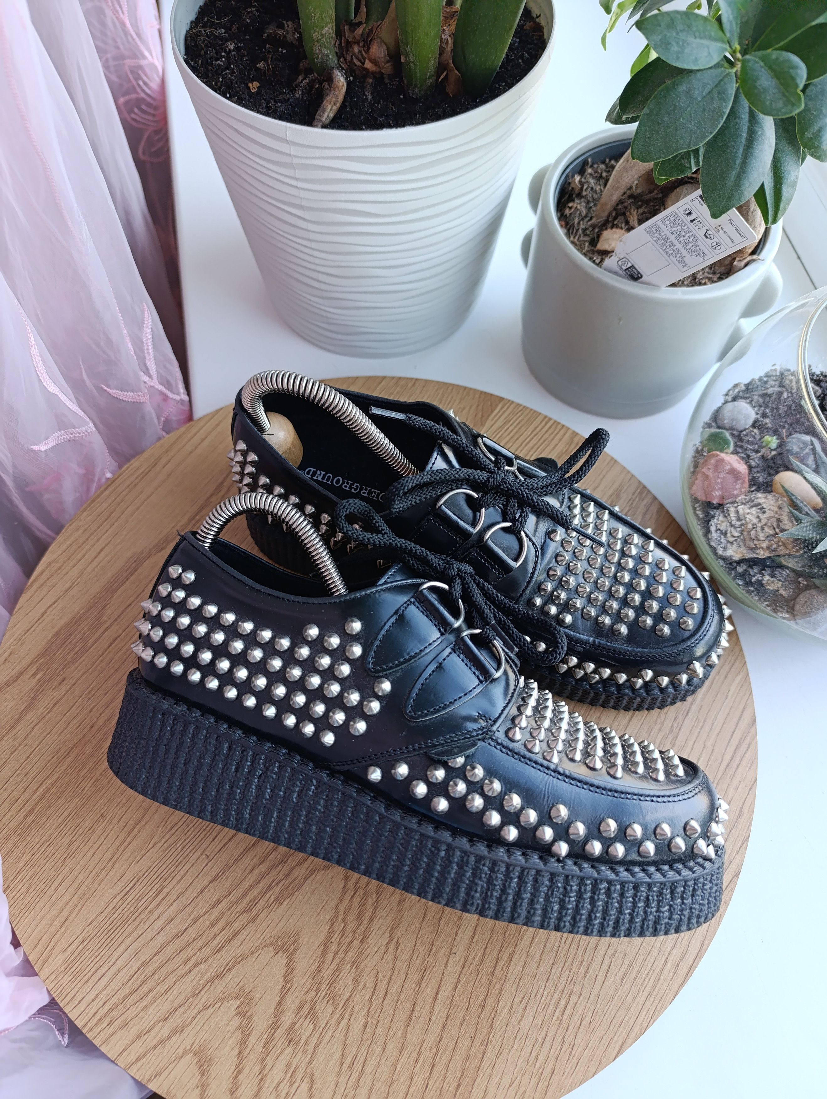 Other UNDERGROUND WOMEN STUDDED CREEPER SHOES THE ORIGINAL WULFRUN Size US 6 / IT 36 - 2 Thumbnail
