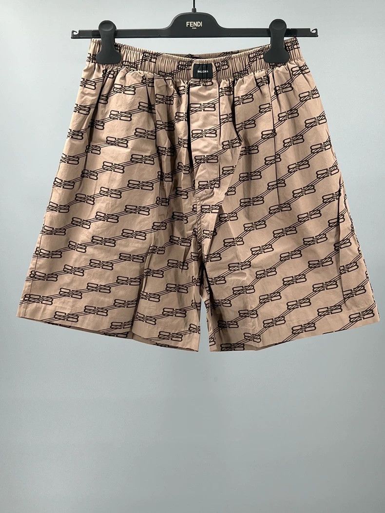 Balenciaga Balenciaga Men's Logo Print Casual Shorts - dmc Size US 31 - 1 Thumbnail