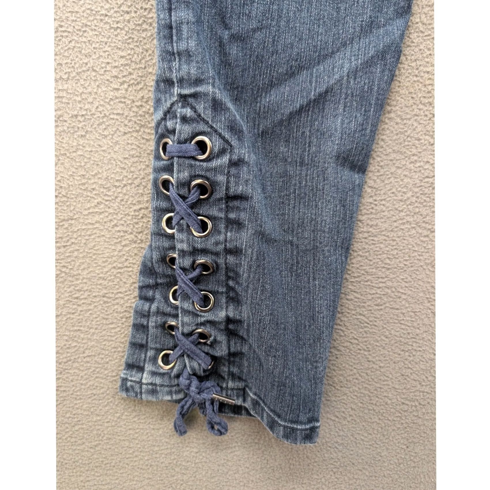Vintage Signature Studio Denim Lace Up Hem Jeans Blue Womens Size 12 Size 34" / US 12 / IT 48 - 5 Thumbnail