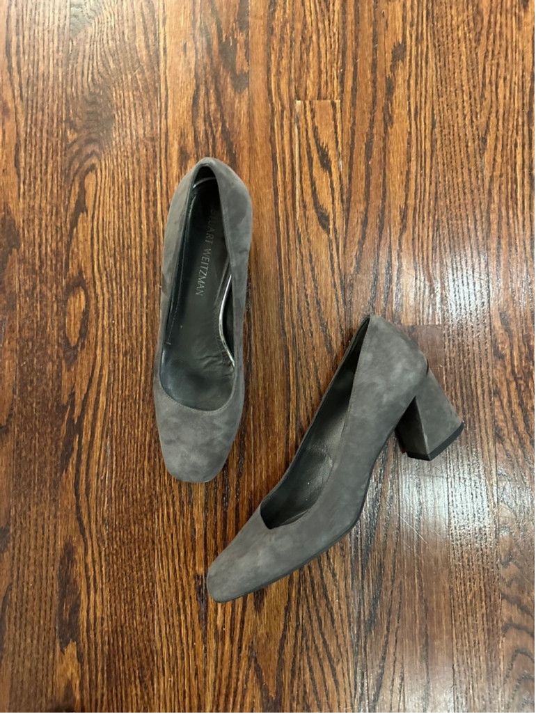 Stuart Weitzman Women's Stuart Weitzman suede leather block Heels Gray 9.5 M Size US 7 / IT 37 - 1 Thumbnail