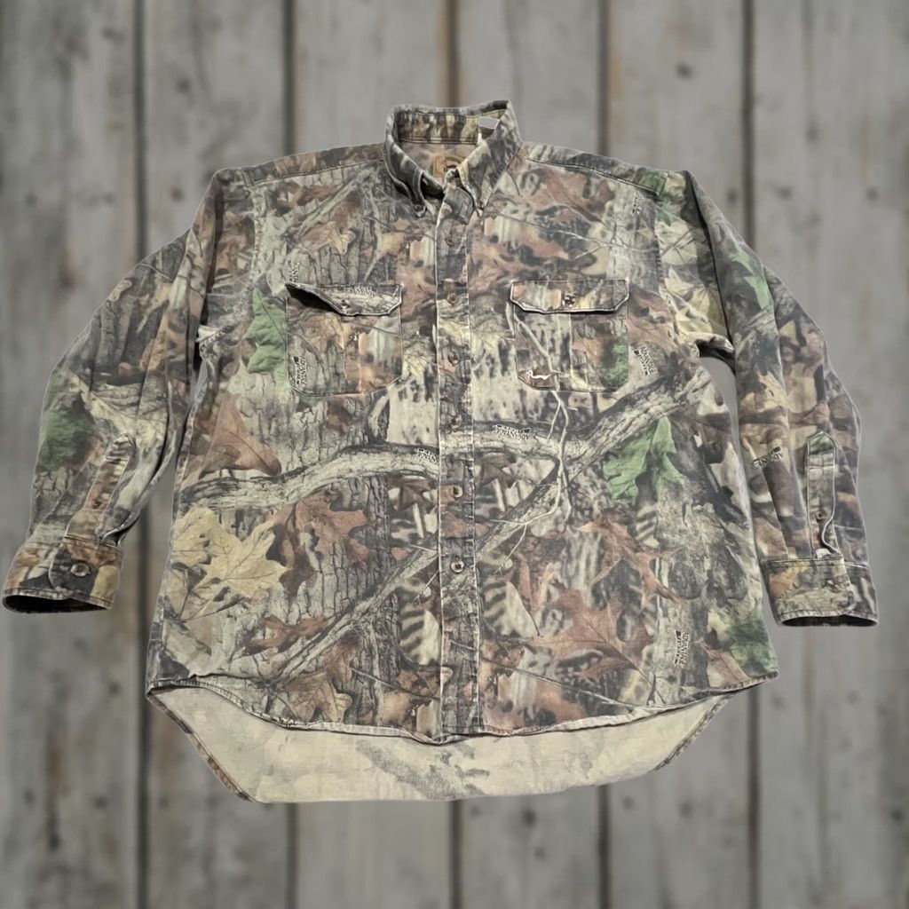 Realtree Duxbak RealTree Advantage Timber Hunting Shirt Mens Large Regular Button Down Size US L / EU 52-54 / 3 - 1 Thumbnail
