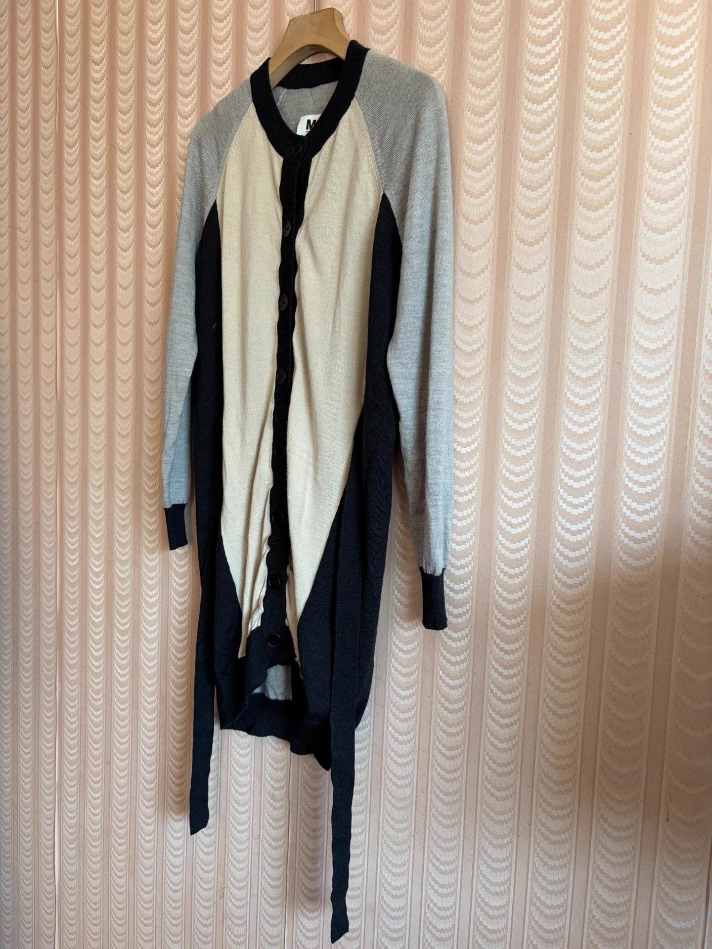 MM6 MM6 Maison Margiela 2013 colorblocked belted wool cardigan Size ONE SIZE - 2 Thumbnail