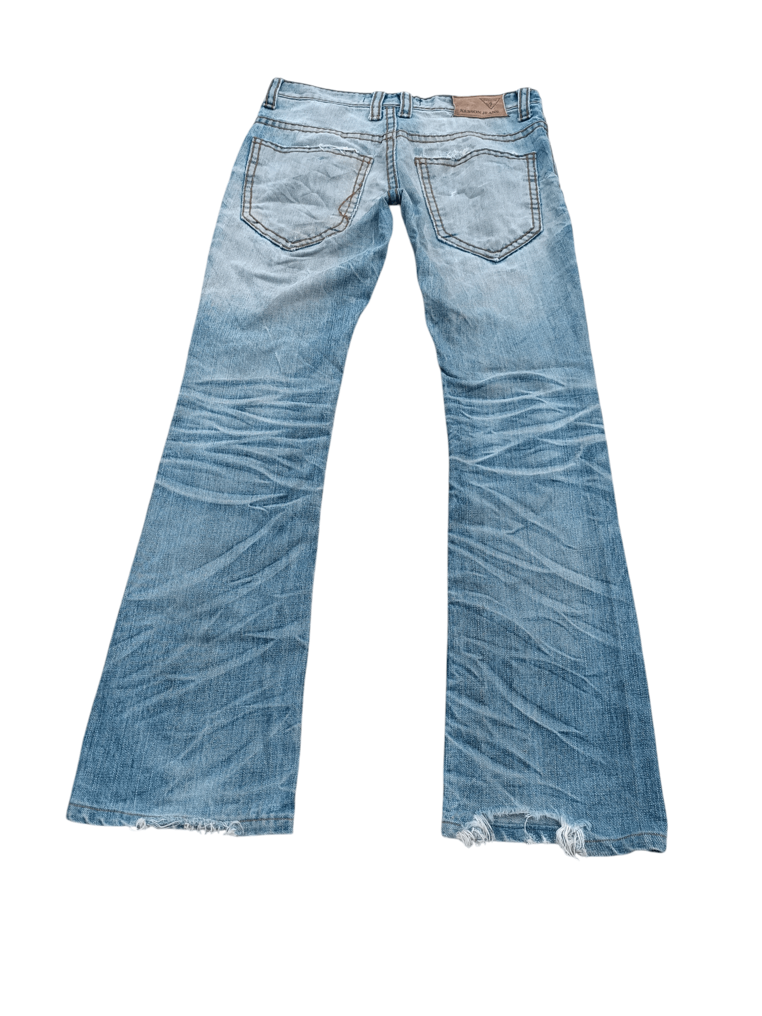 If Six Was Nine × Japanese Brand × Le Grande Bleu (L.G.B.) FLARED🔥Japanese Brand Kesson Distressed Whiskers Denim E192 Size US 31 - 13 Thumbnail