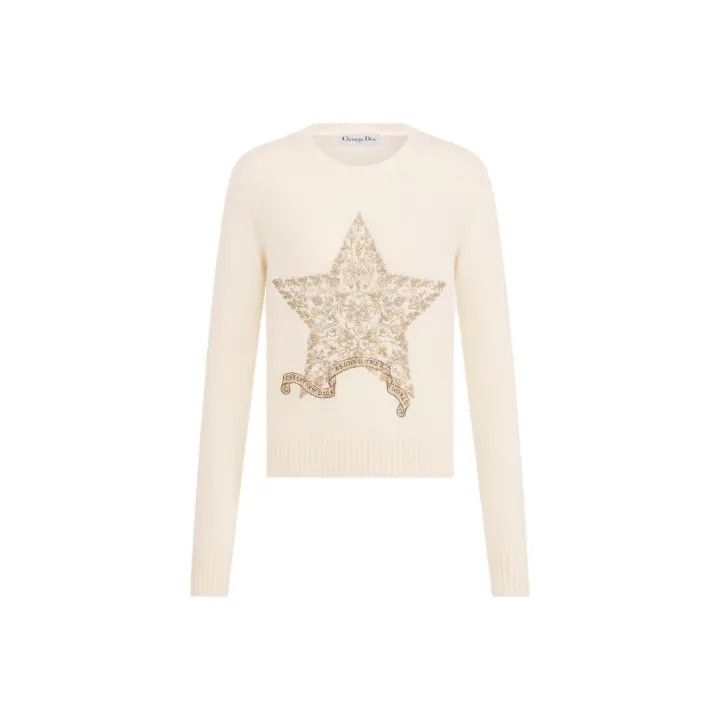 Dior Dior Embroidered Knit Cashmere Sweater 0079 Size S / US 4 / IT 40 - 1 Thumbnail