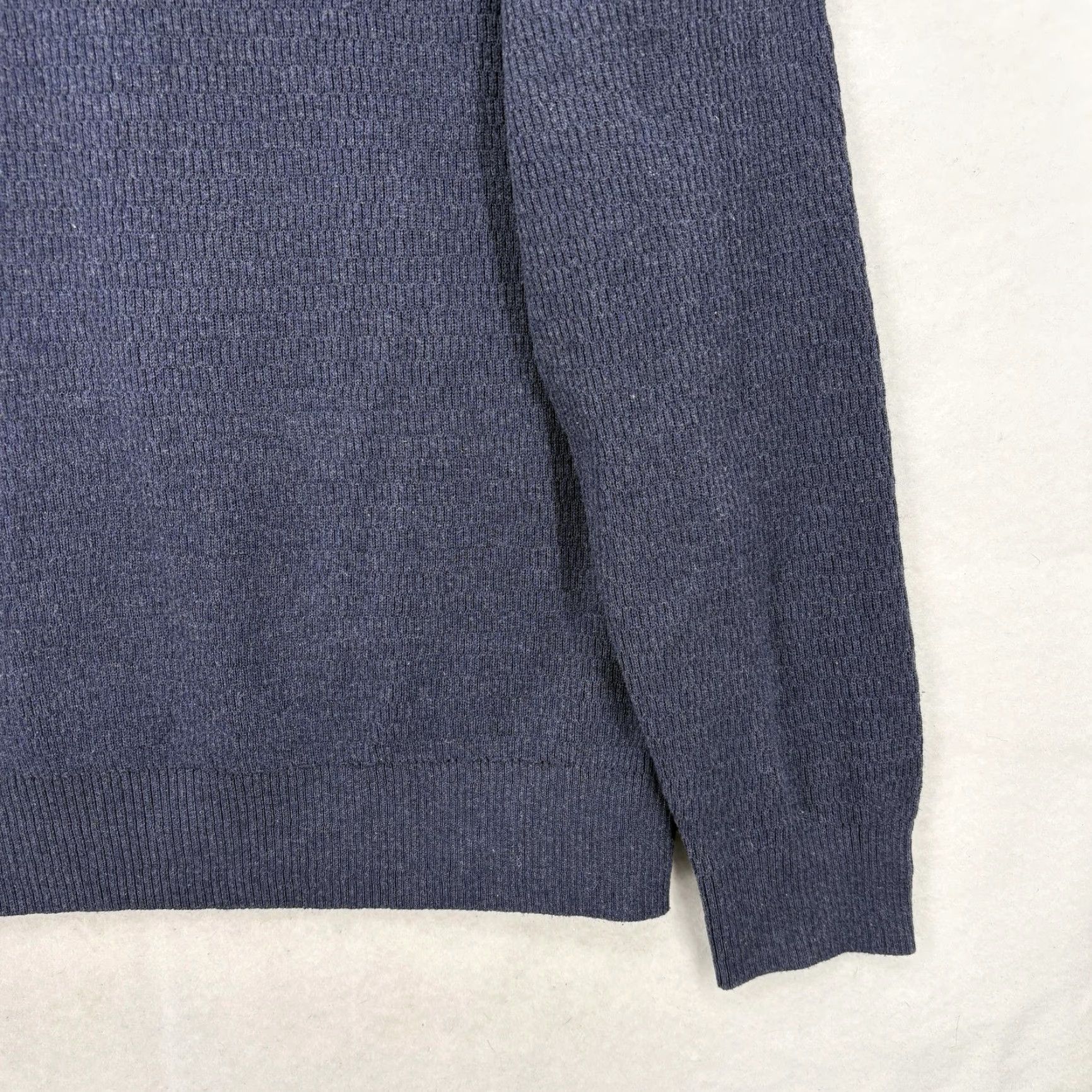 Vintage Hawker Rye Sweater Mens Large Navy Joshua Thermal Crewneck Waffle Knit Pullover Size US L / EU 52-54 / 3 - 3 Thumbnail