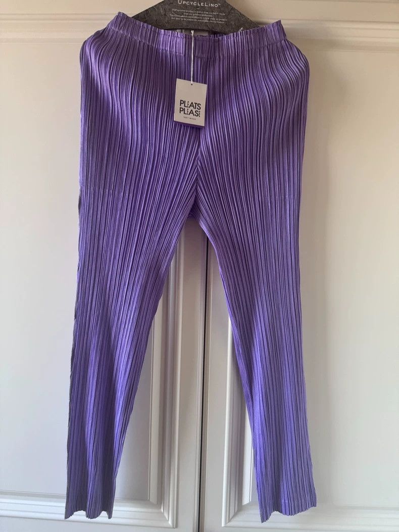 Issey Miyake Issey Miyake size:2 Purple pleated trousers Size 31" - 1 Thumbnail