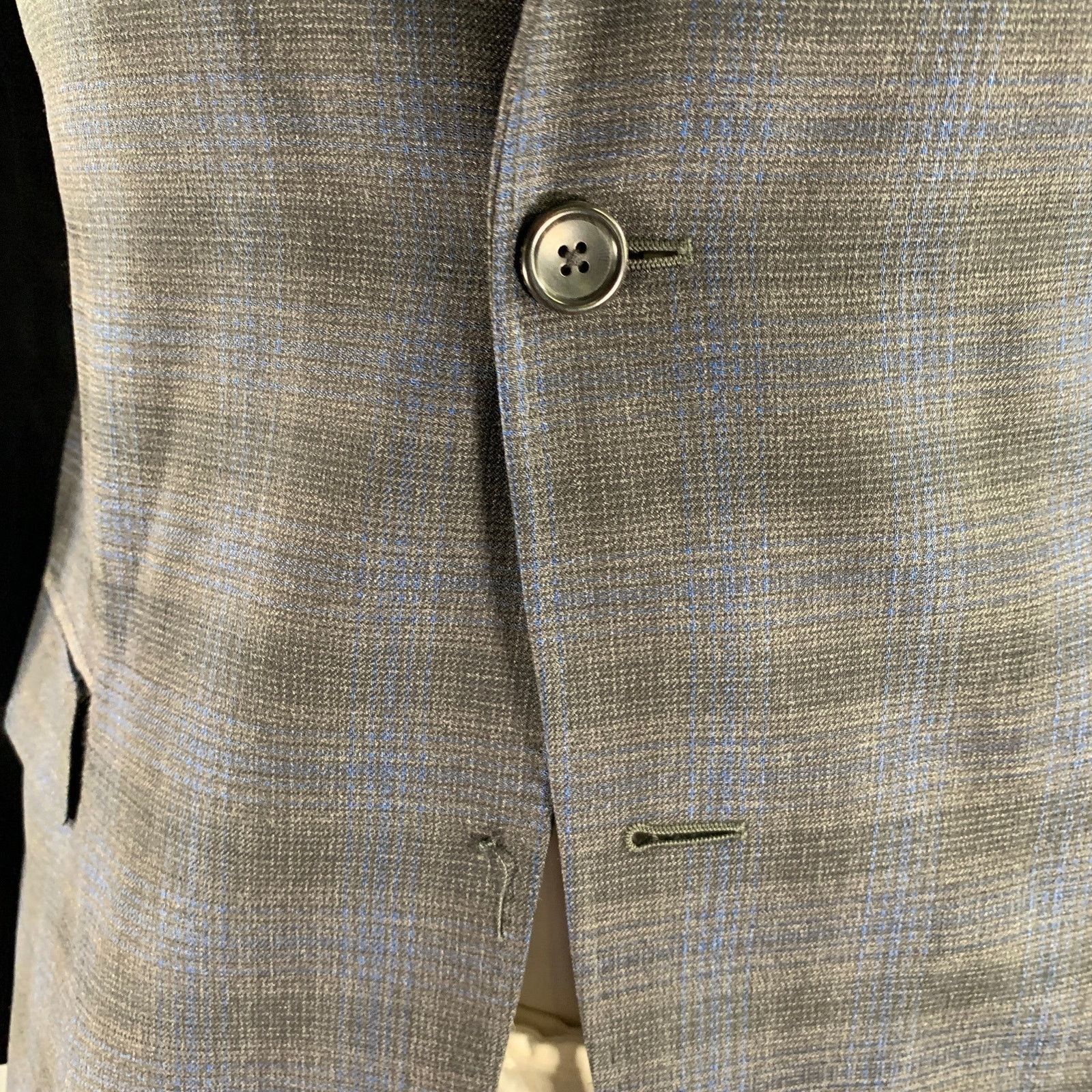 Gucci GUCCI 42 Grey Blue Ombre Plaid Wool Blend Sport Coat Size 42R - 5 Thumbnail