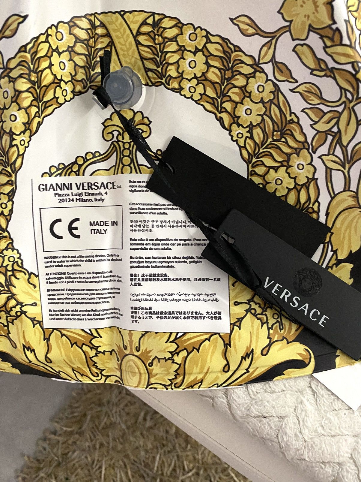 Versace Versace Baroque Pool Ring In White And Gold Size ONE SIZE - 6 Thumbnail