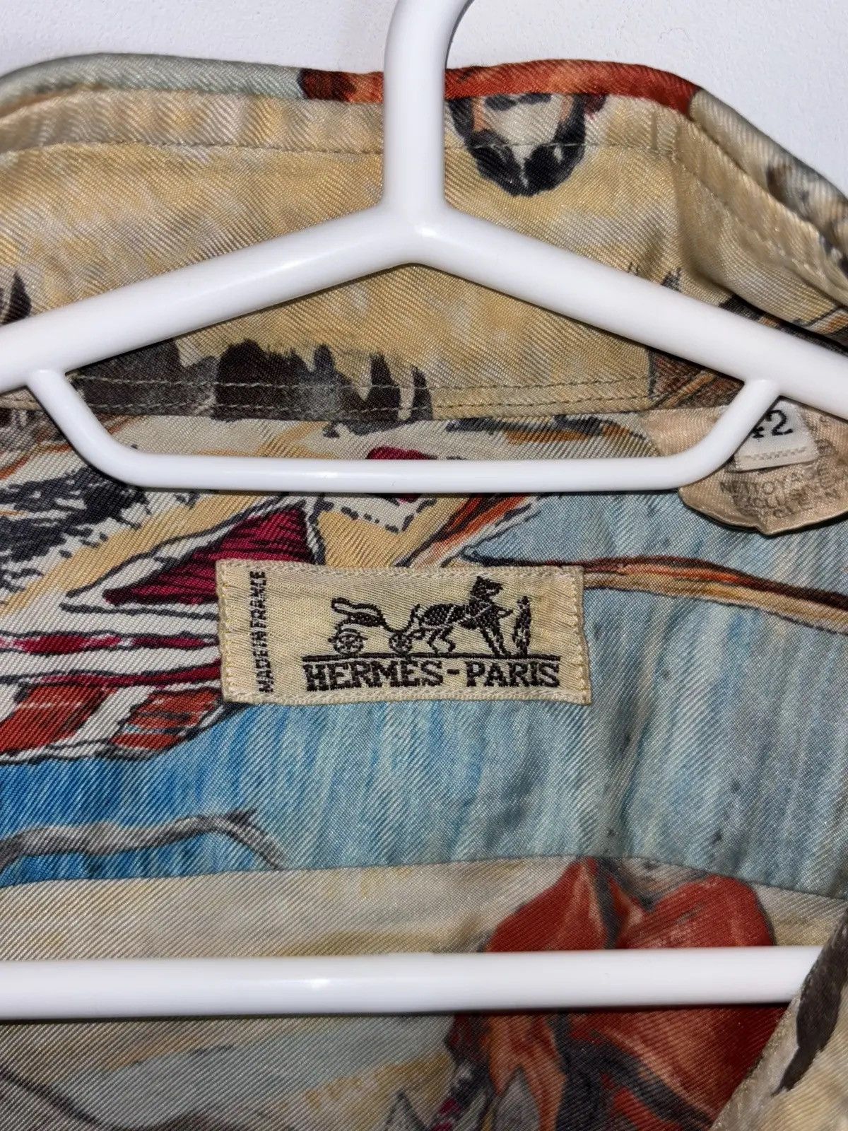Hermes Vintage Hermes Les Cheyennes silk shirt Size US M / EU 48-50 / 2 - 9 Thumbnail