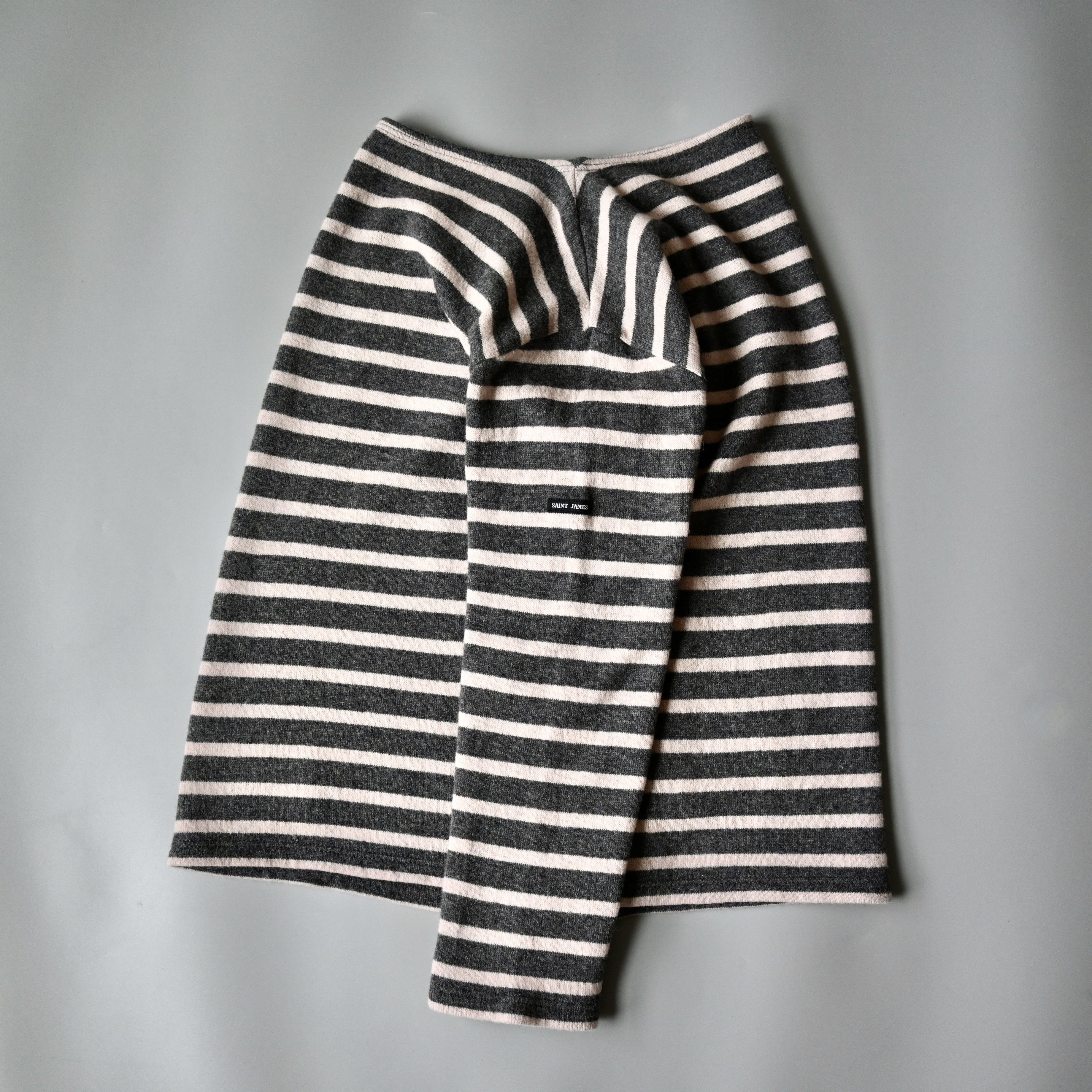 Saint James SAINT JAMES wool blend Breton sweater, gray x pink, 4/M Size US S / EU 44-46 / 1 - 3 Thumbnail