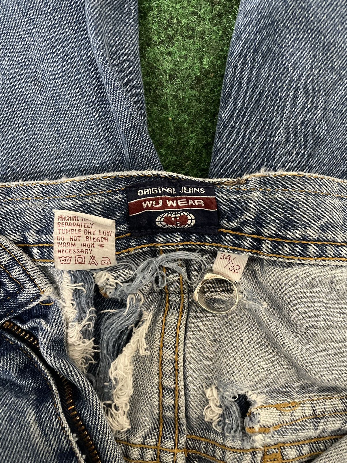 Vintage × Wu-Tang Clan Crazy WuWear Baggy Carpenter Denim with Amazing Faded Size US 32 / EU 48 - 4 Thumbnail